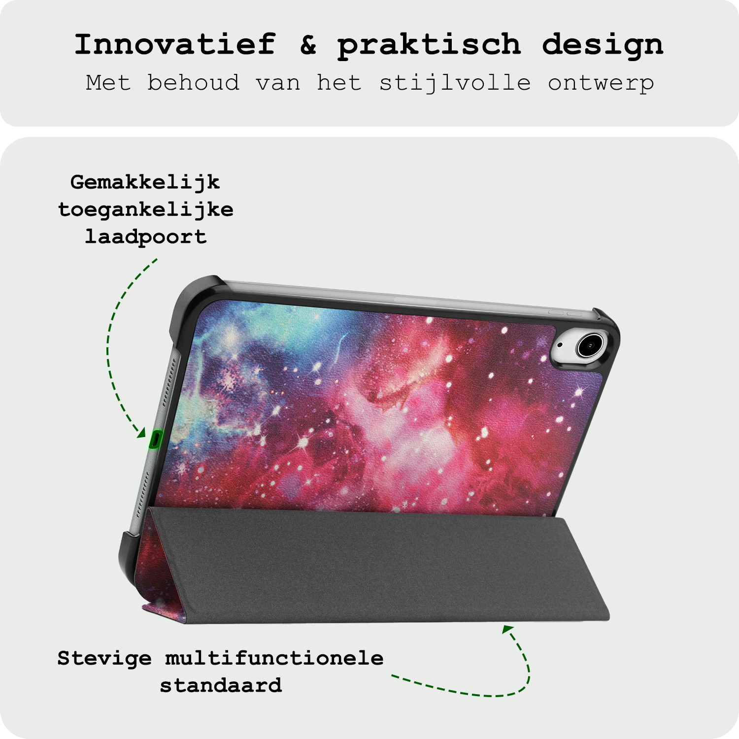 BASEY. BASEY. iPad Mini 7 Hoesje Met Screenprotector - Galaxy