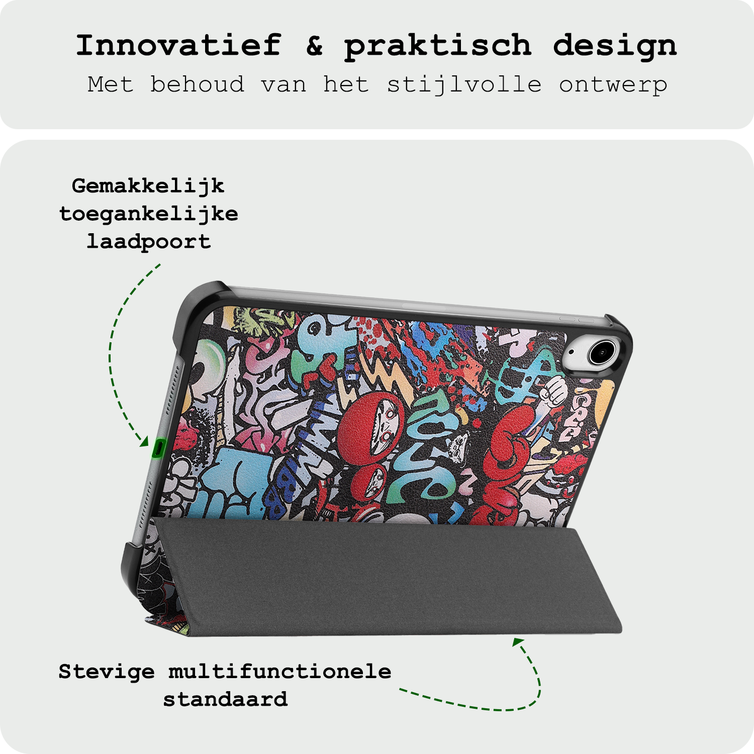BASEY. BASEY. iPad Mini 7 Hoesje Met Screenprotector - Graffity