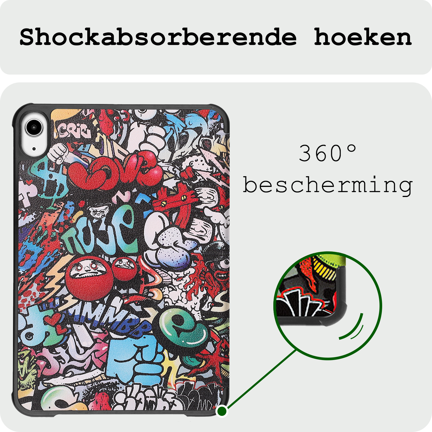 BASEY. BASEY. iPad Mini 7 Hoesje Met Screenprotector - Graffity