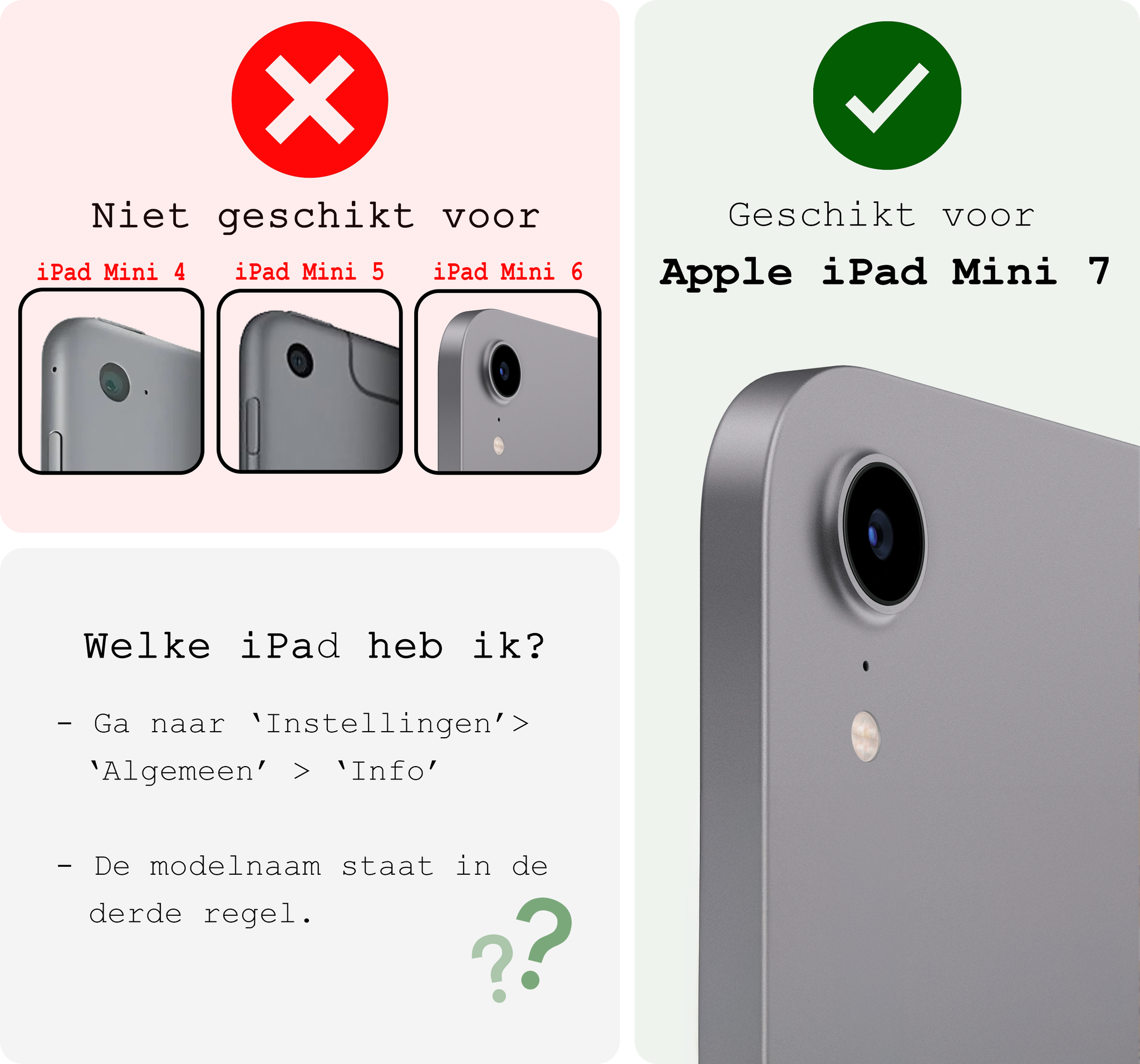 BASEY. BASEY. iPad Mini 7 Hoesje Met Screenprotector - Grijs