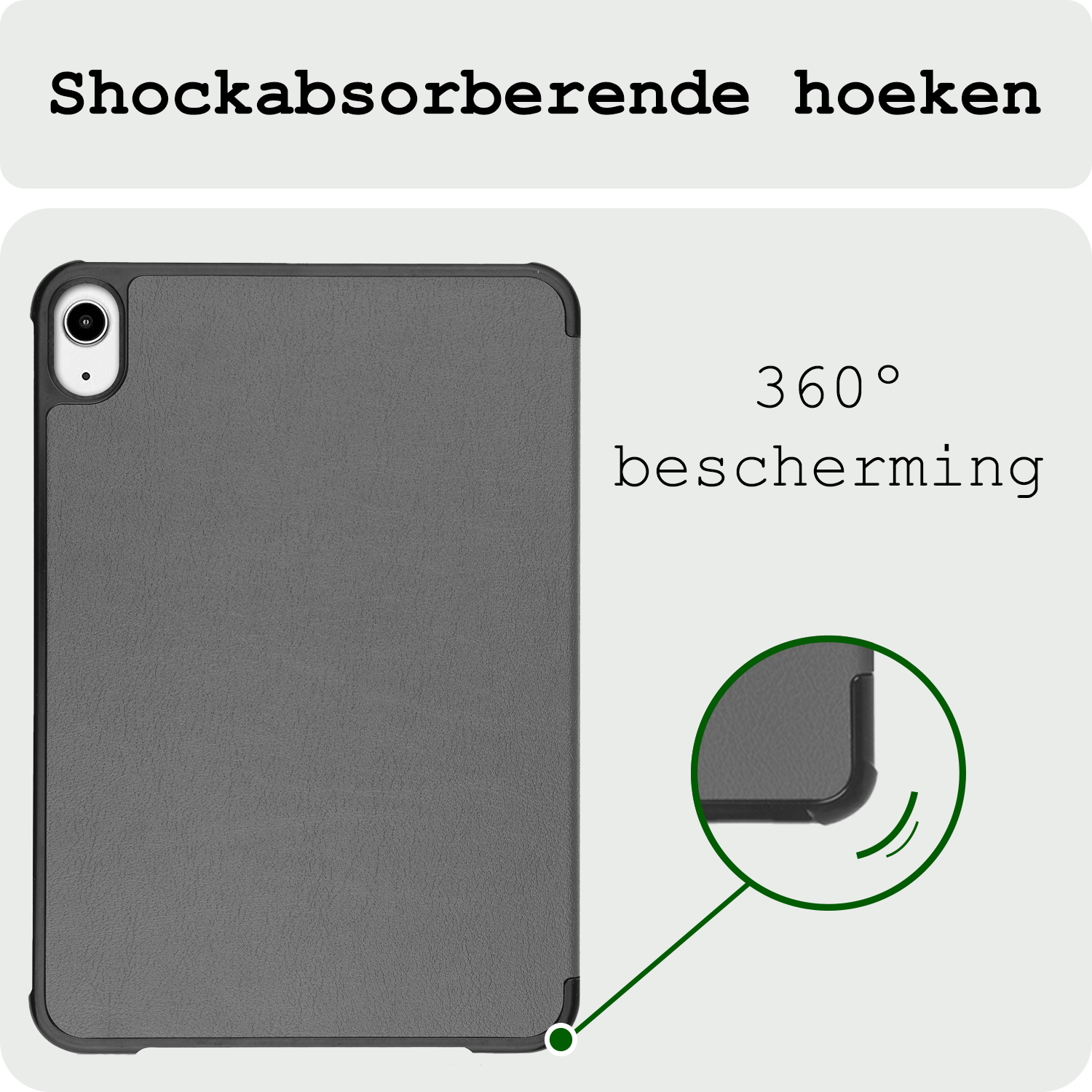 BASEY. BASEY. iPad Mini 7 Hoesje Met Screenprotector - Grijs