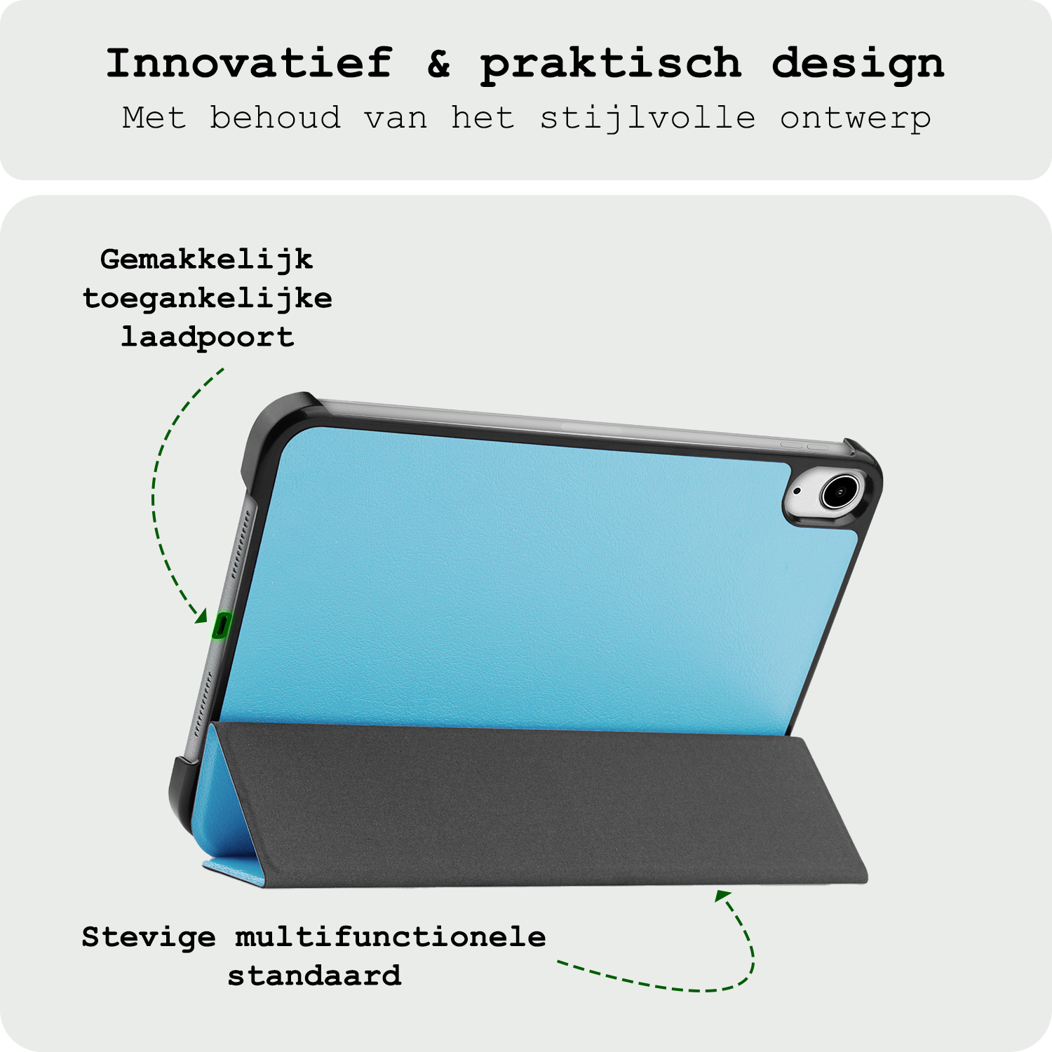 BASEY. BASEY. iPad Mini 7 Hoesje Met Screenprotector - Lichtblauw