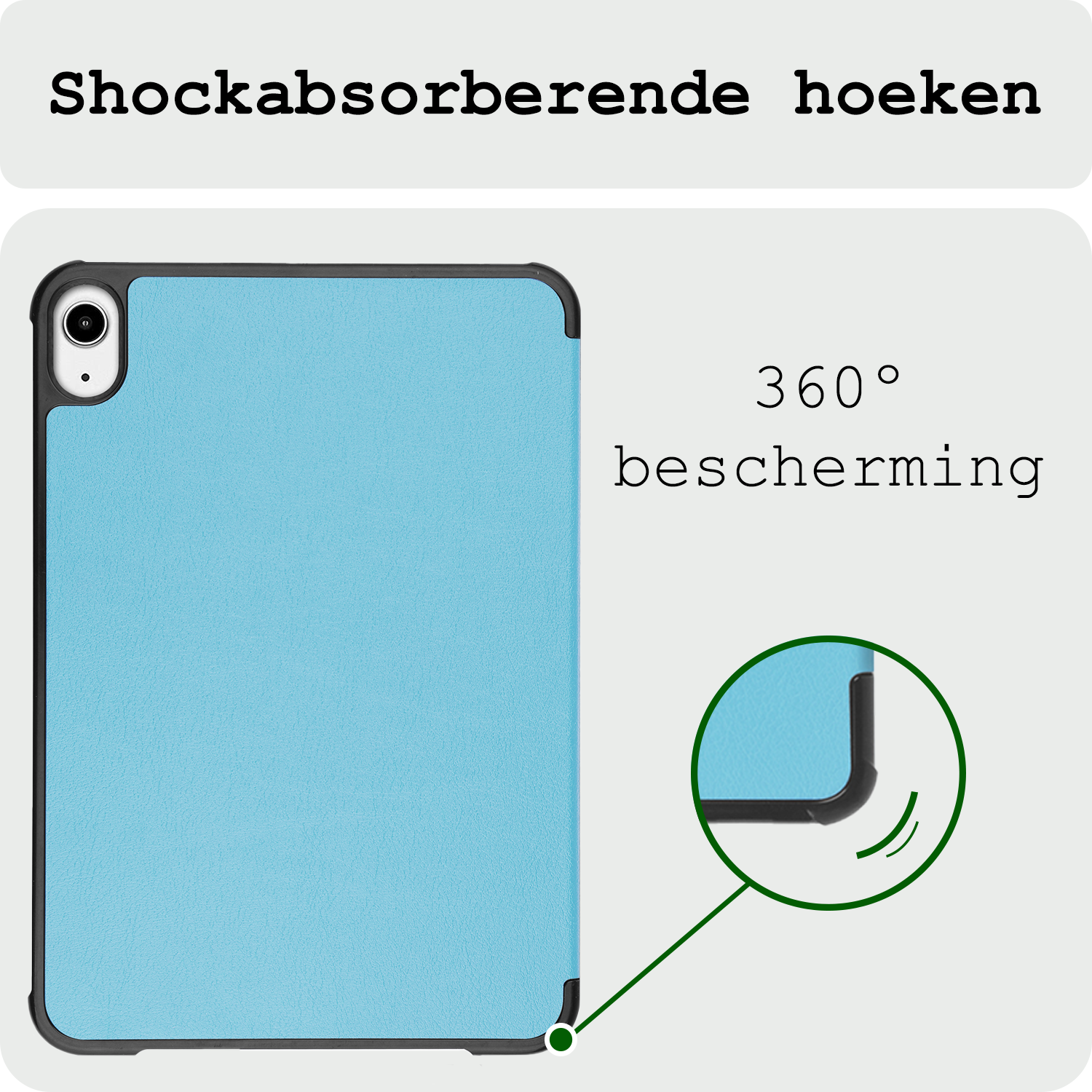 BASEY. BASEY. iPad Mini 7 Hoesje Met Screenprotector - Lichtblauw