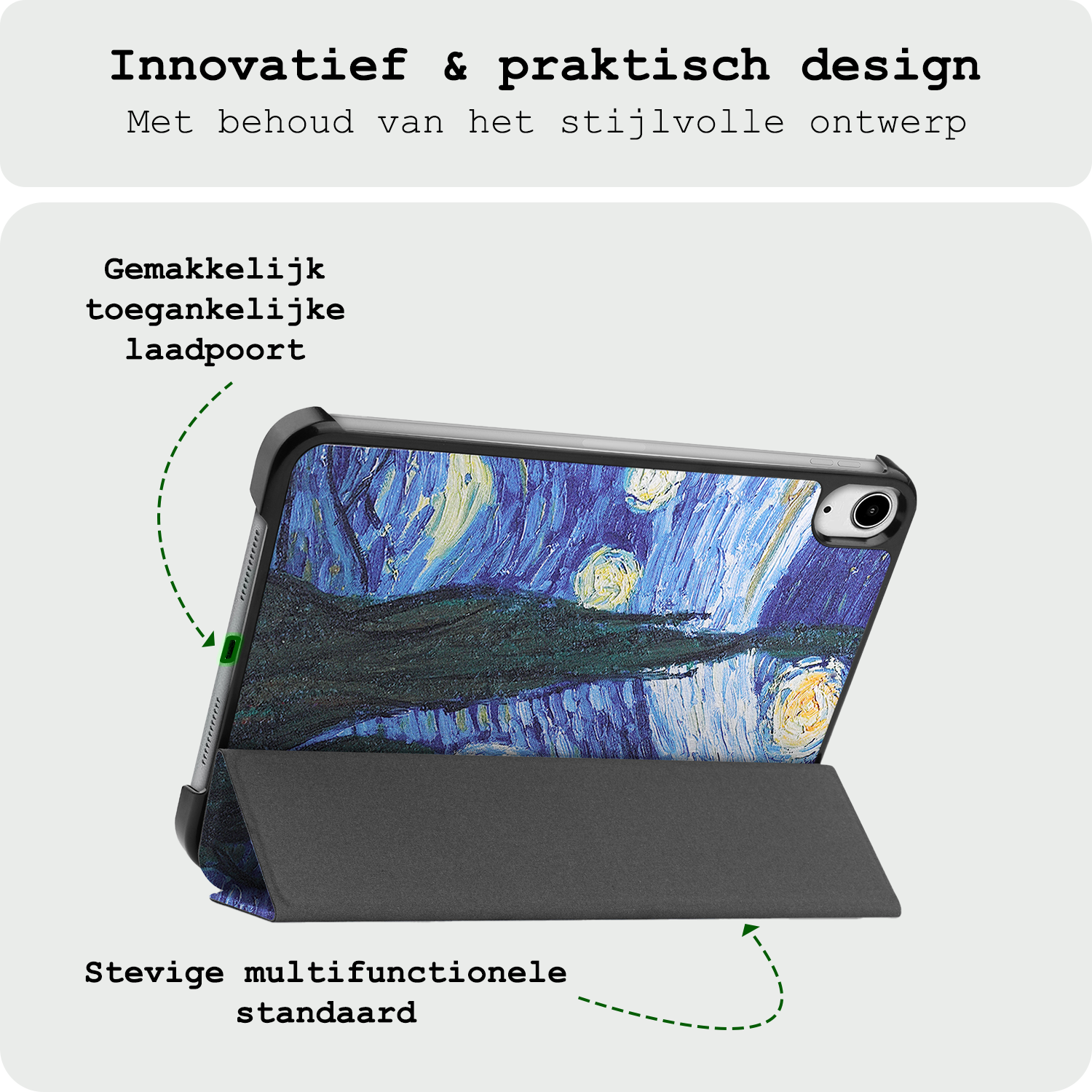 BASEY. BASEY. iPad Mini 7 Hoesje Met Screenprotector - Sterrenhemel