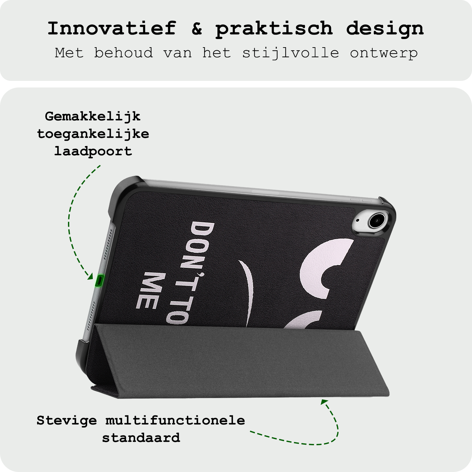 BASEY. BASEY. iPad Mini 7 Hoesje Met Screenprotector - Don't Touch Me