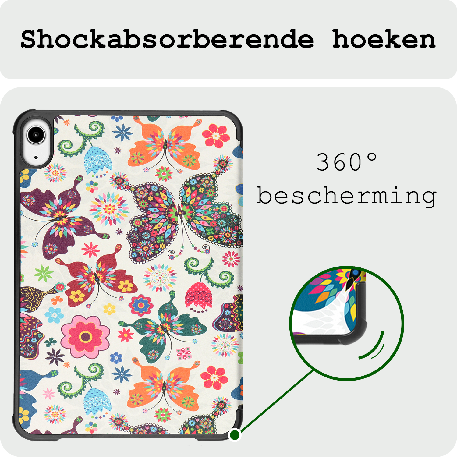 BASEY. BASEY. iPad Mini 7 Hoesje Met Screenprotector - Vlinders