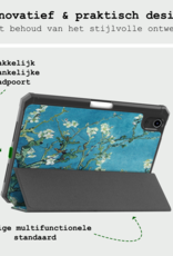 BASEY. BASEY. iPad Mini 7 Hoesje Met Uitsparing Apple Pencil En Met Screenprotector - Witte Bloesem