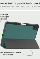 BASEY. BASEY. iPad Mini 7 Hoesje Met Uitsparing Apple Pencil En Met Screenprotector - Donkergroen