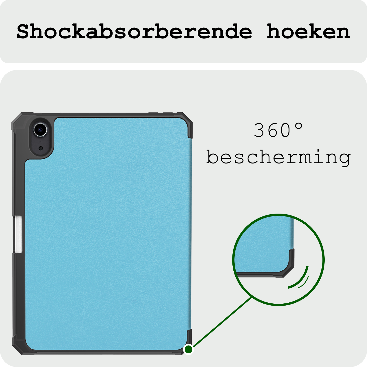 BASEY. BASEY. iPad Mini 7 Hoesje Met Uitsparing Apple Pencil En Met Screenprotector - Lichtblauw