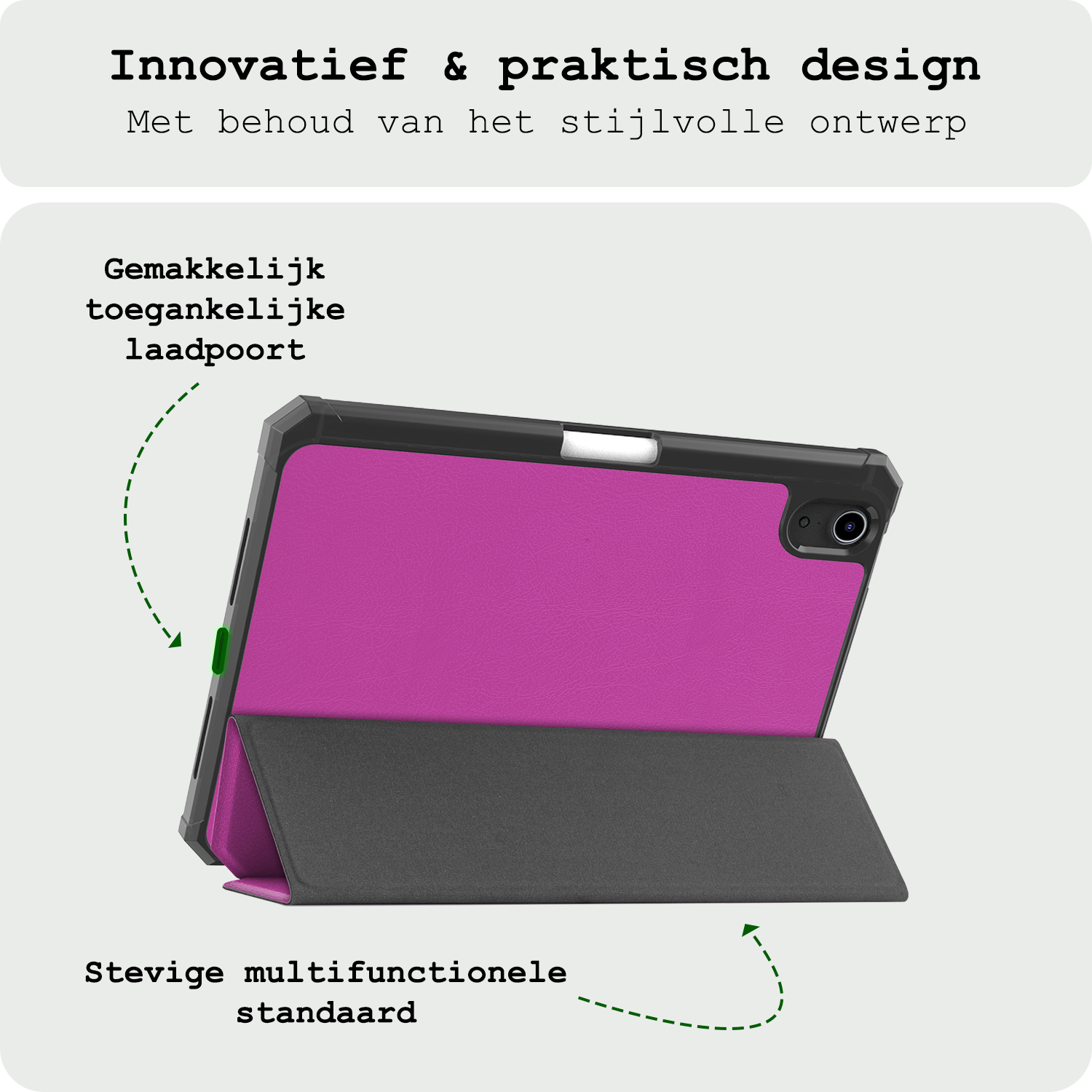 BASEY. BASEY. iPad Mini 7 Hoesje Met Uitsparing Apple Pencil En Met Screenprotector - Paars