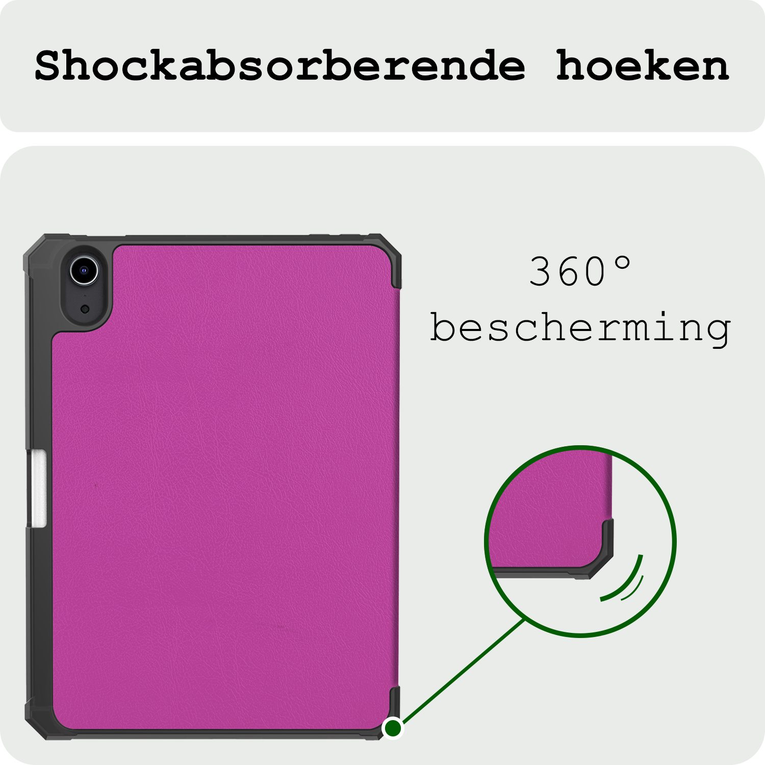 BASEY. BASEY. iPad Mini 7 Hoesje Met Uitsparing Apple Pencil En Met Screenprotector - Paars