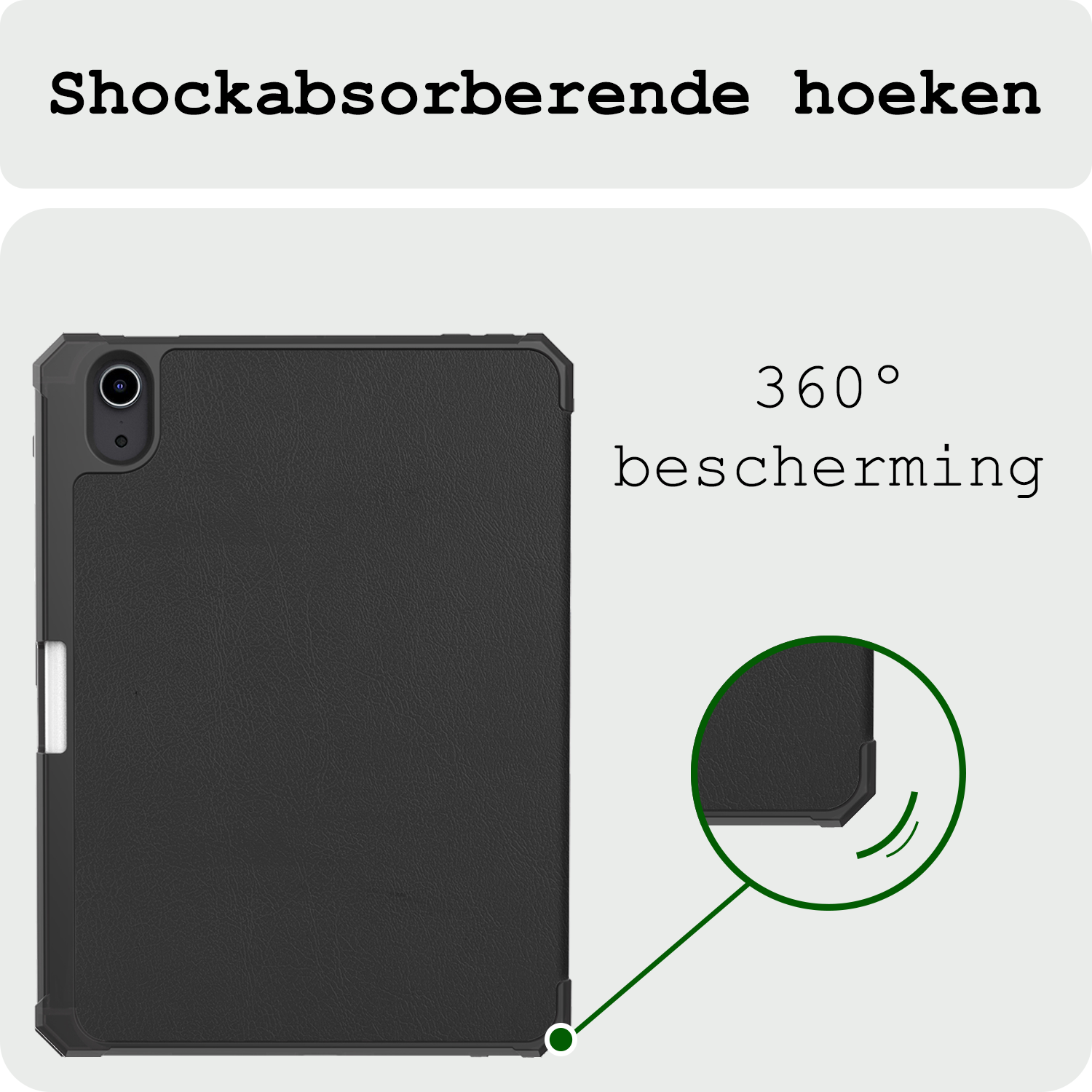 BASEY. BASEY. iPad Mini 7 Hoesje Met Uitsparing Apple Pencil En Met Screenprotector - Zwart
