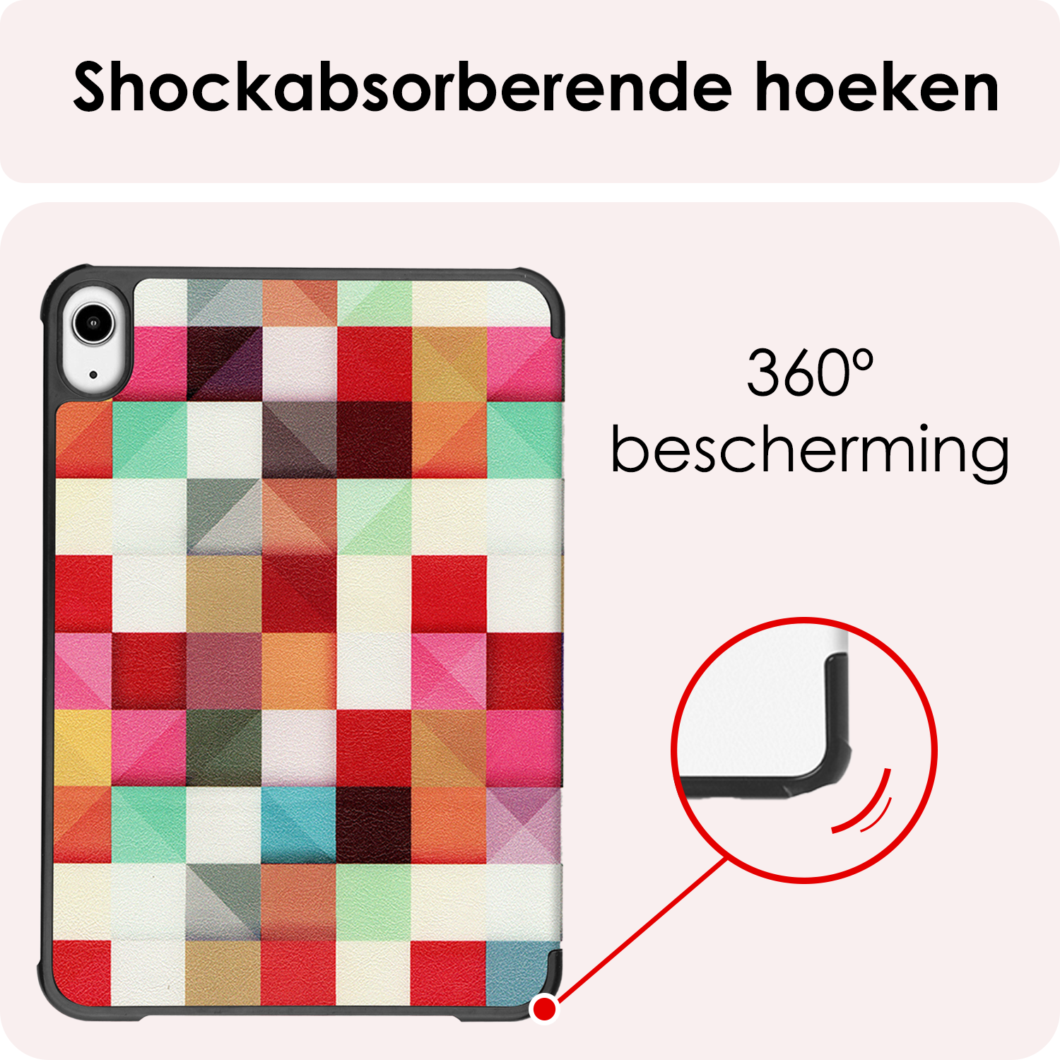 NoXx NoXx iPad Mini 7 Hoesje Met Screenprotector - Blokken
