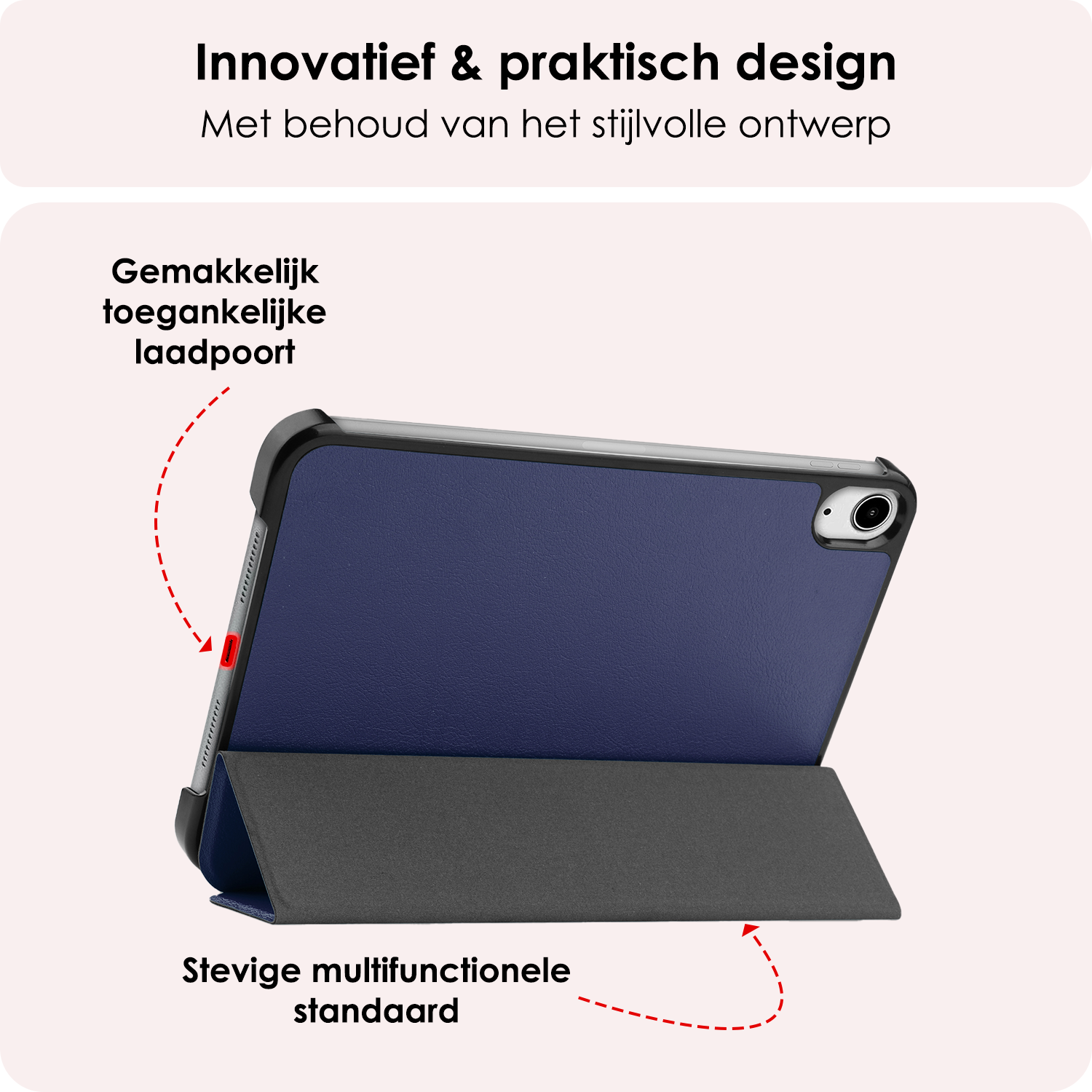 NoXx NoXx iPad Mini 7 Hoesje Met Screenprotector - Donkerblauw