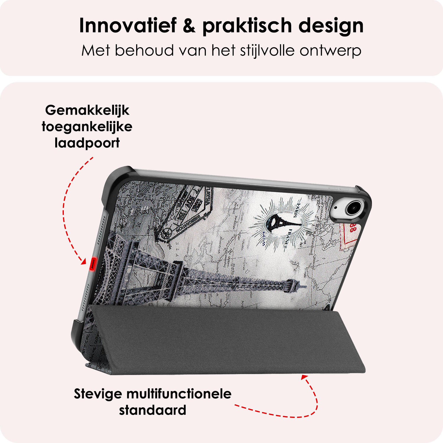 NoXx NoXx iPad Mini 7 Hoesje Met Screenprotector - Eiffeltoren