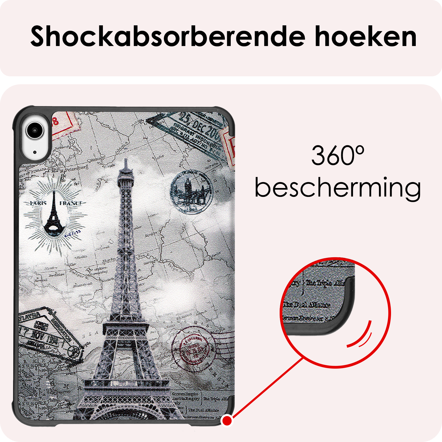 NoXx NoXx iPad Mini 7 Hoesje Met Screenprotector - Eiffeltoren