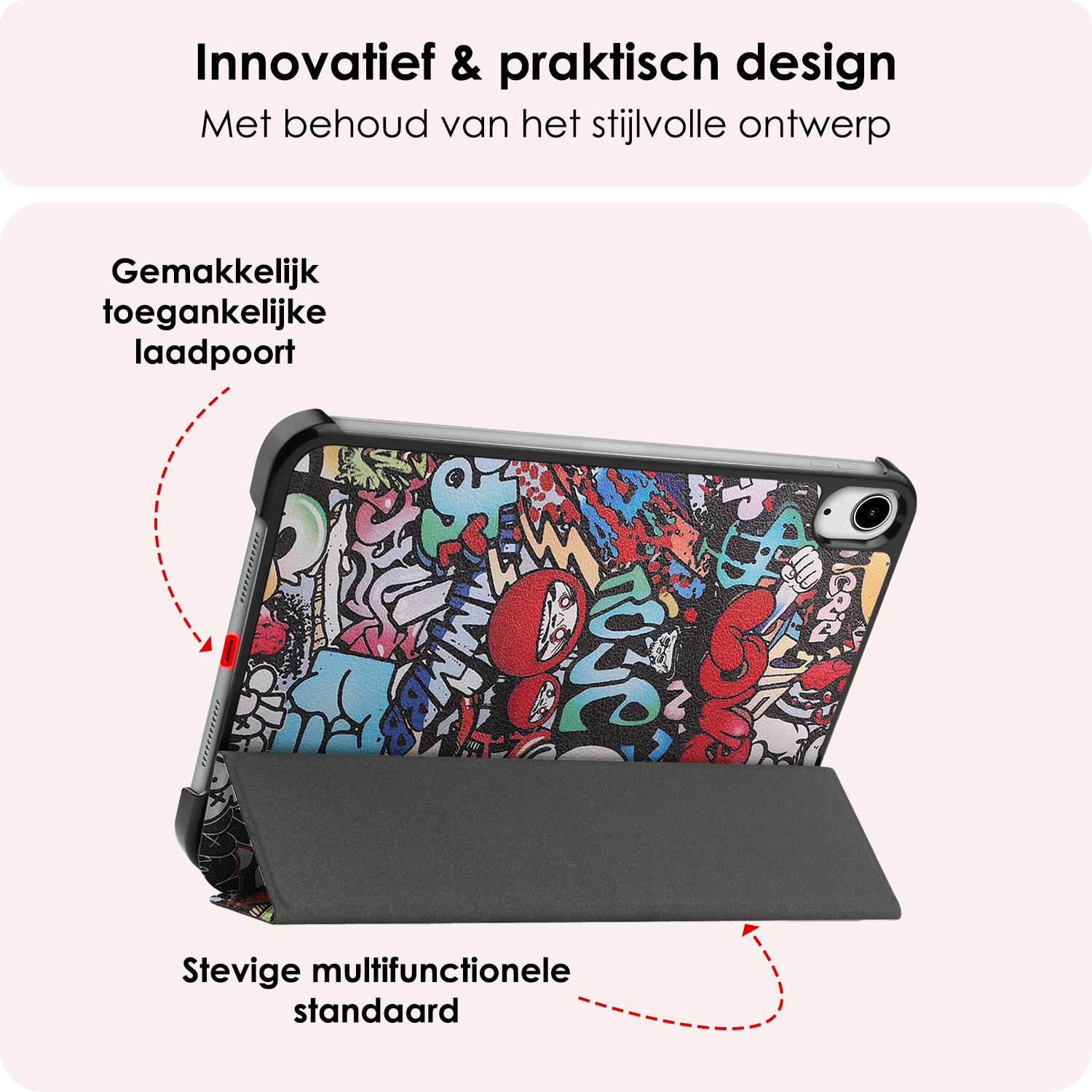 NoXx NoXx iPad Mini 7 Hoesje Met Screenprotector - Graffity