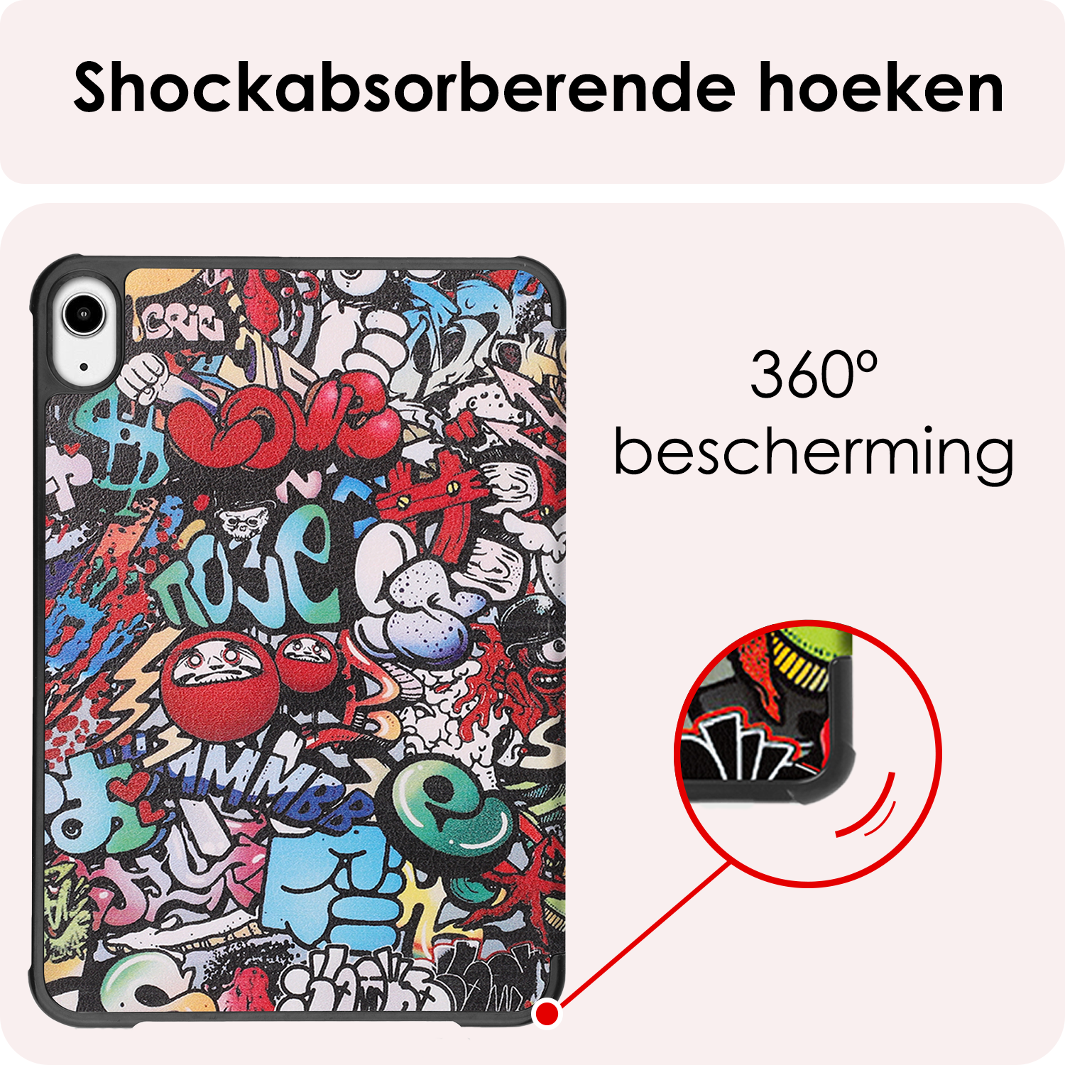 NoXx NoXx iPad Mini 7 Hoesje Met Screenprotector - Graffity