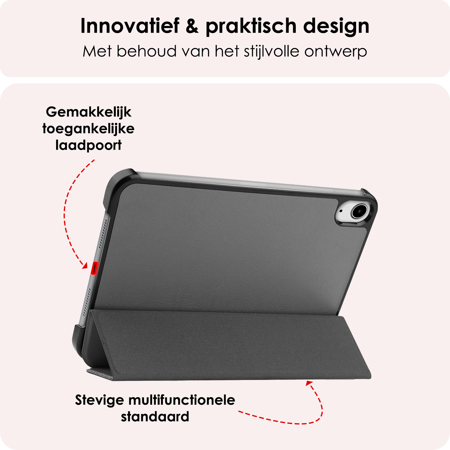 NoXx NoXx iPad Mini 7 Hoesje Met Screenprotector - Grijs