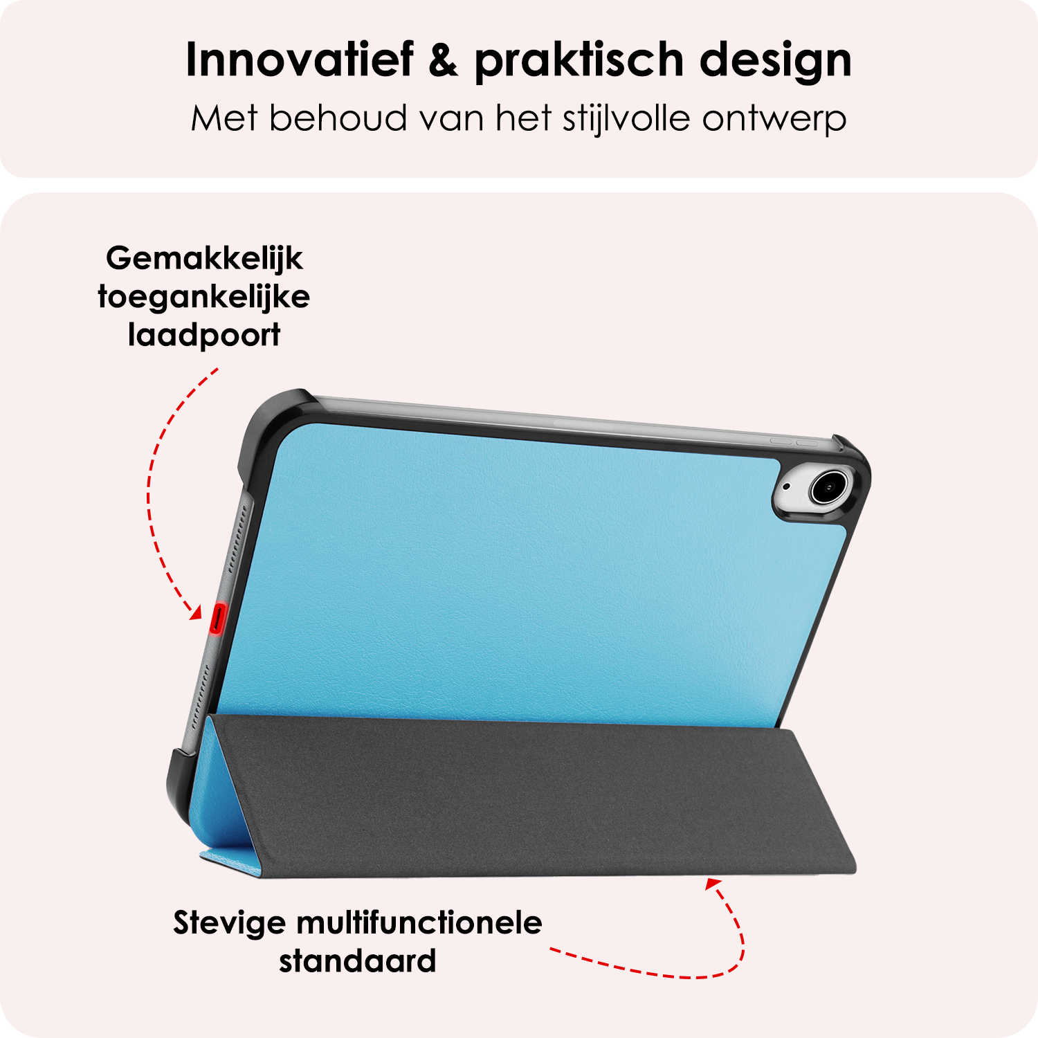 NoXx NoXx iPad Mini 7 Hoesje Met Screenprotector - Lichtblauw