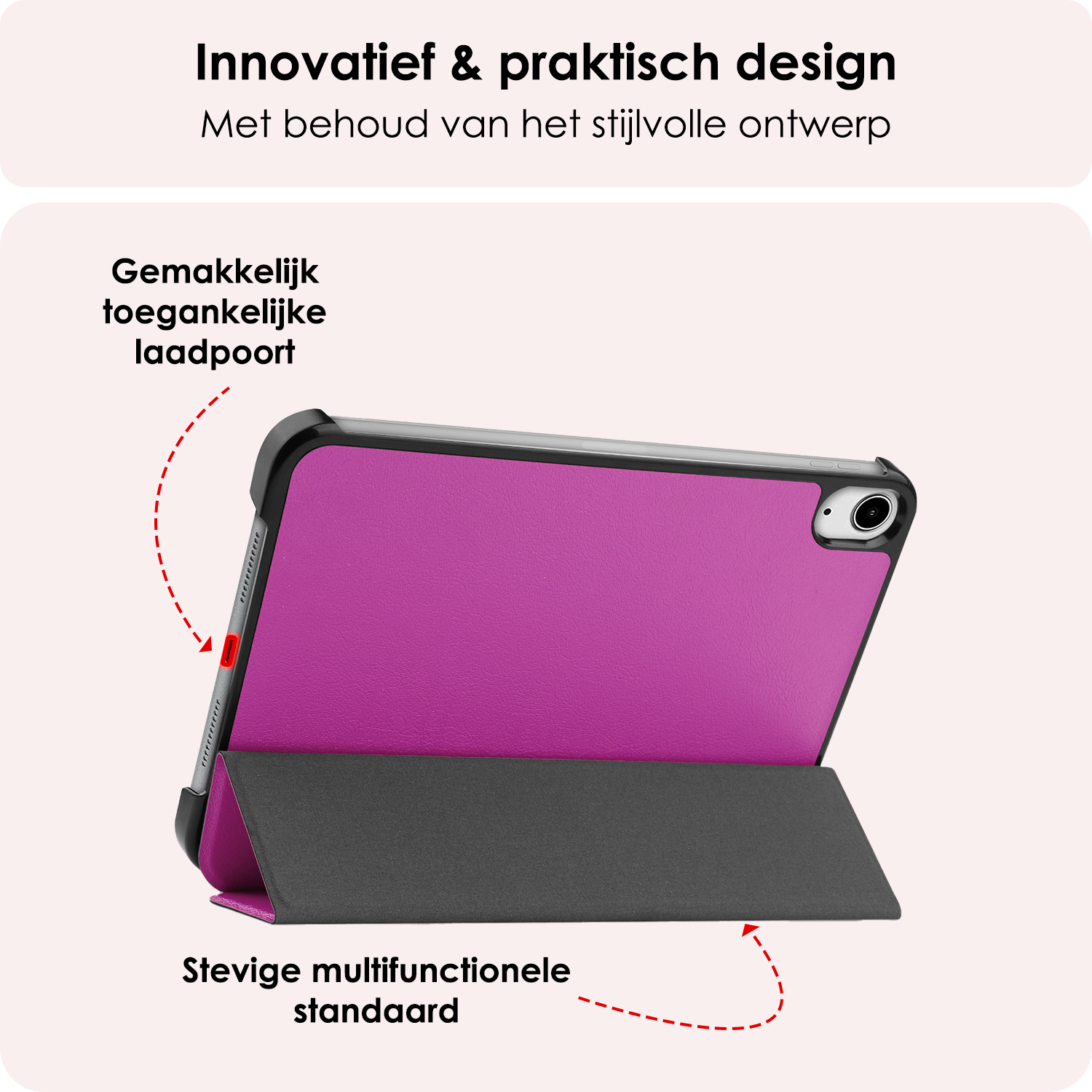 NoXx NoXx iPad Mini 7 Hoesje Met Screenprotector - Paars