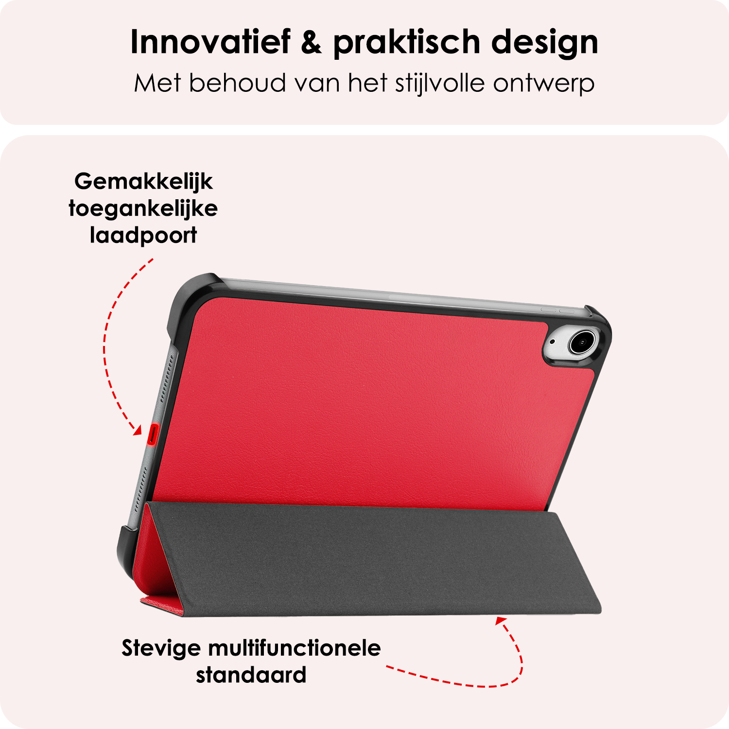 NoXx NoXx iPad Mini 7 Hoesje Met Screenprotector - Rood