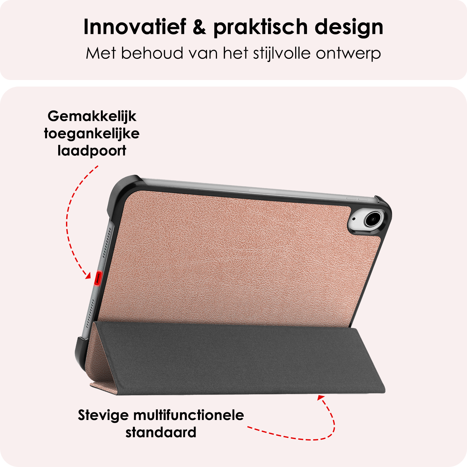 NoXx NoXx iPad Mini 7 Hoesje Met Screenprotector - Rose goud