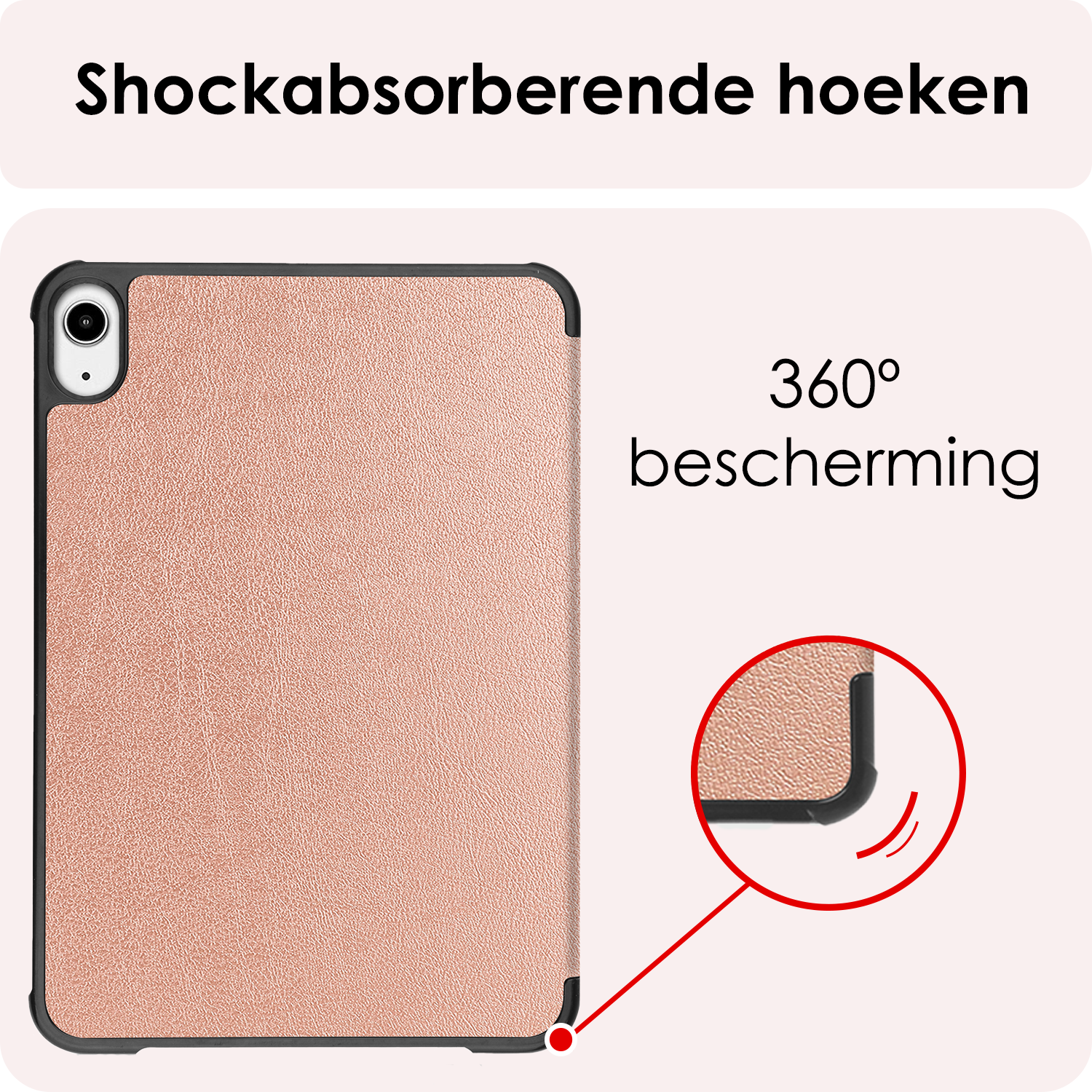NoXx NoXx iPad Mini 7 Hoesje Met Screenprotector - Rose goud