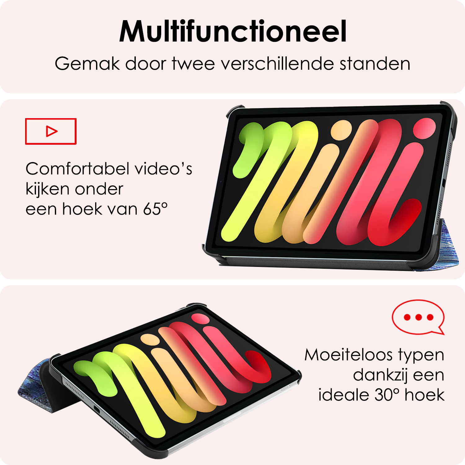 NoXx NoXx iPad Mini 7 Hoesje Met Screenprotector - Sterrenhemel