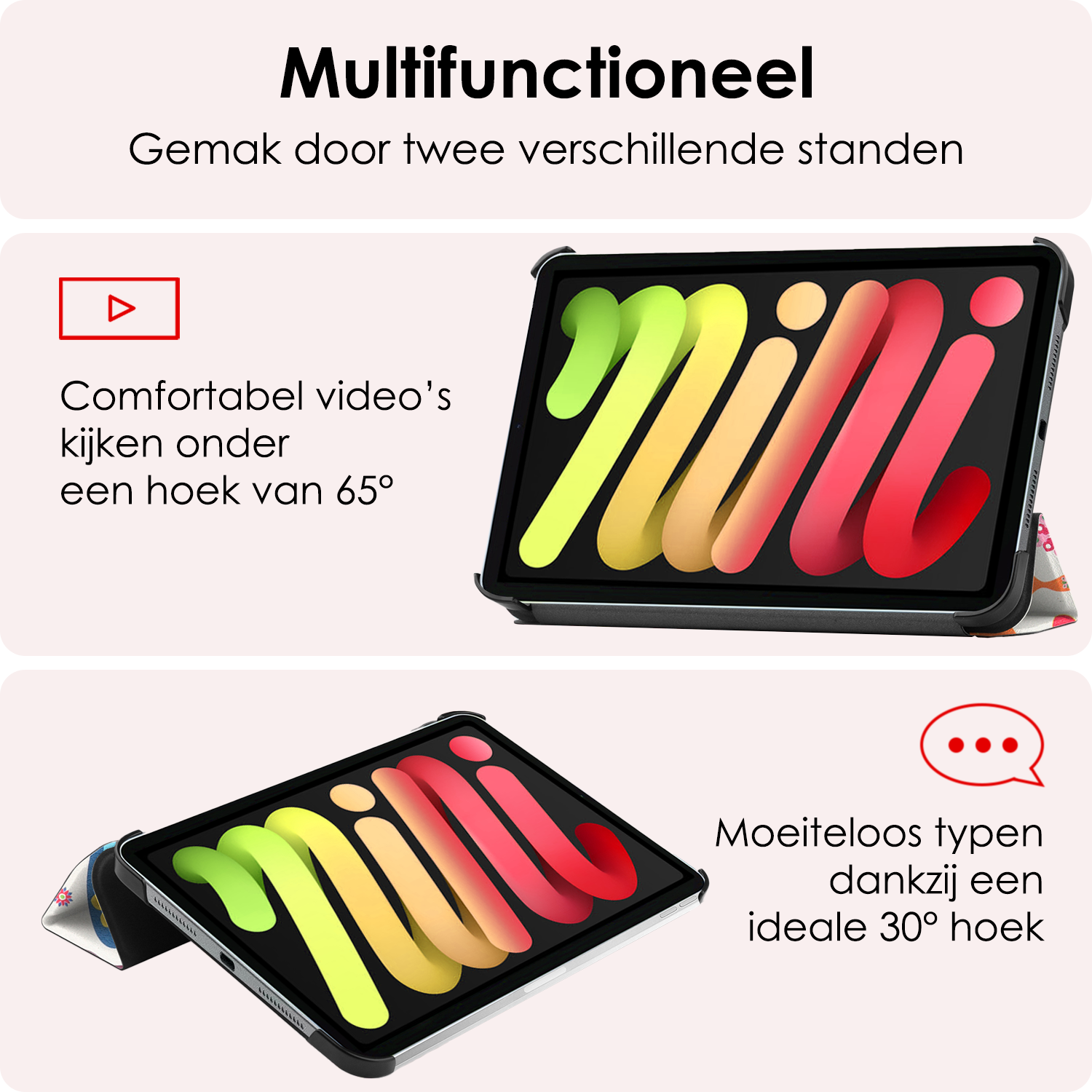 NoXx NoXx iPad Mini 7 Hoesje Met Screenprotector - Vlinders