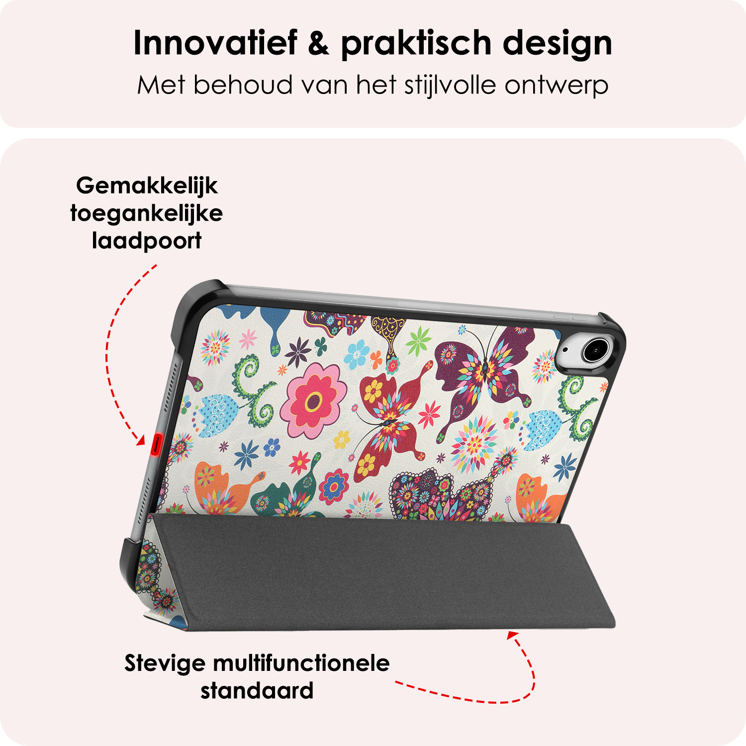 NoXx NoXx iPad Mini 7 Hoesje Met Screenprotector - Vlinders