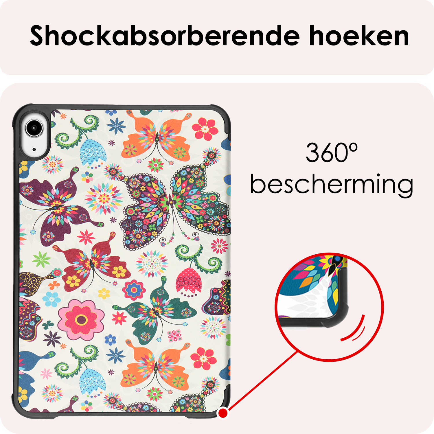 NoXx NoXx iPad Mini 7 Hoesje Met Screenprotector - Vlinders