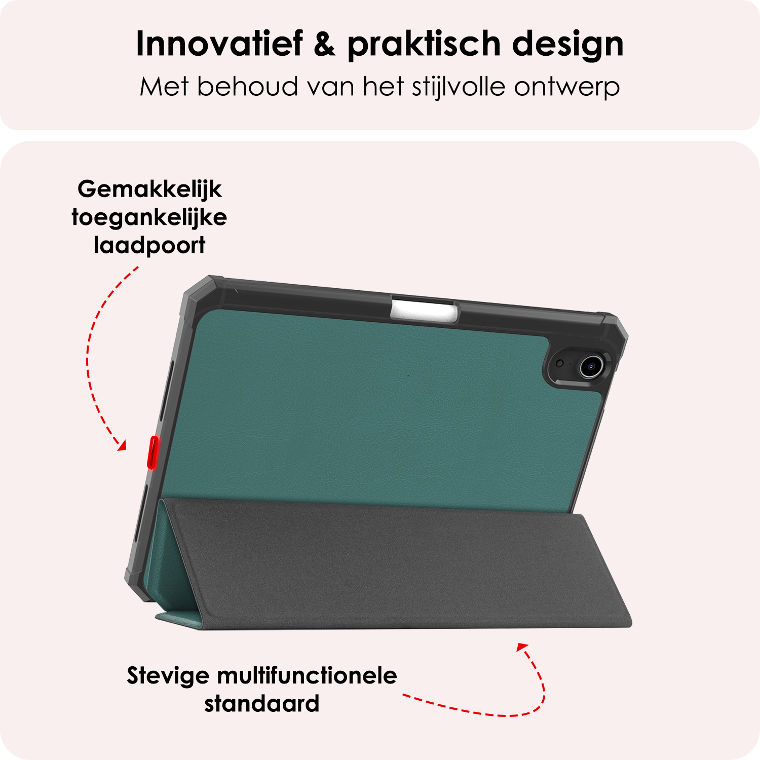 NoXx NoXx iPad Mini 7 Hoesje Met Uitsparing Apple Pencil En Met Screenprotector - Donkergroen