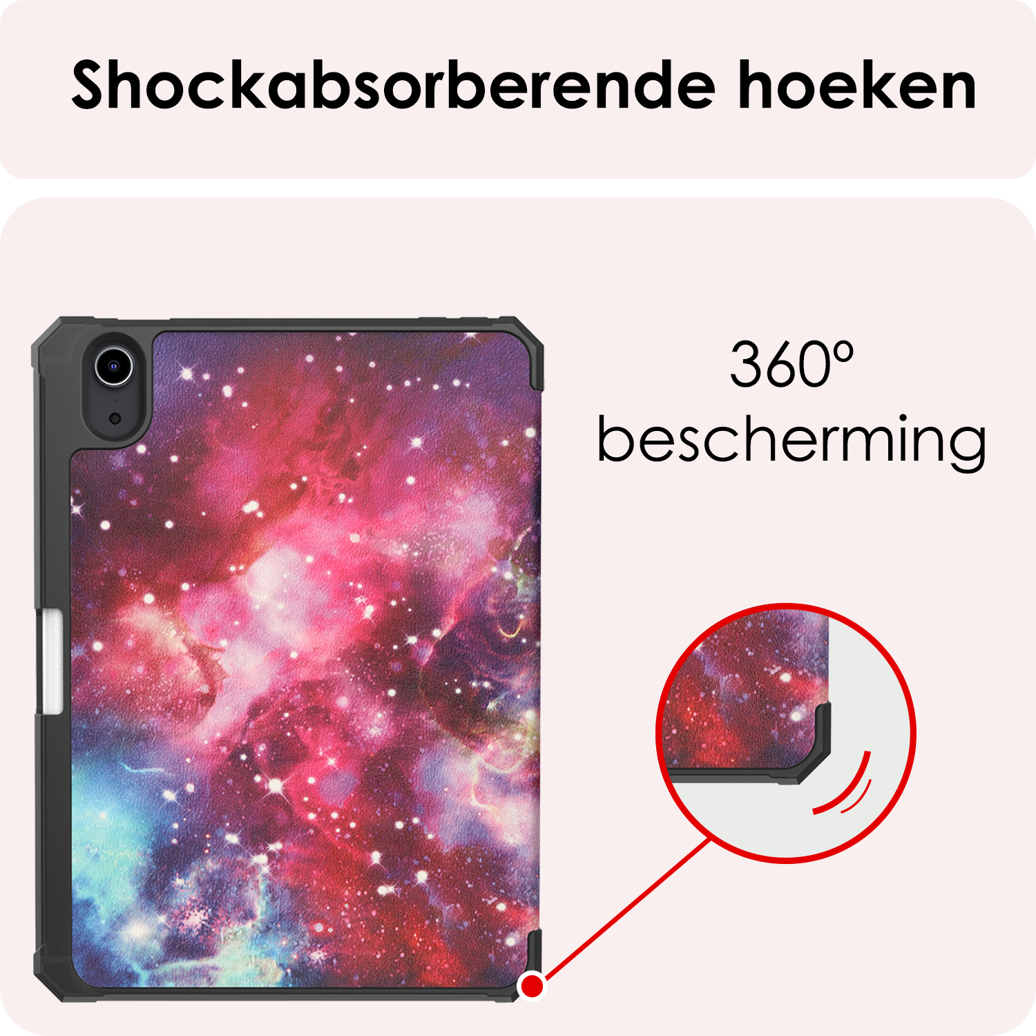 NoXx NoXx iPad Mini 7 Hoesje Met Uitsparing Apple Pencil En Met Screenprotector - Galaxy