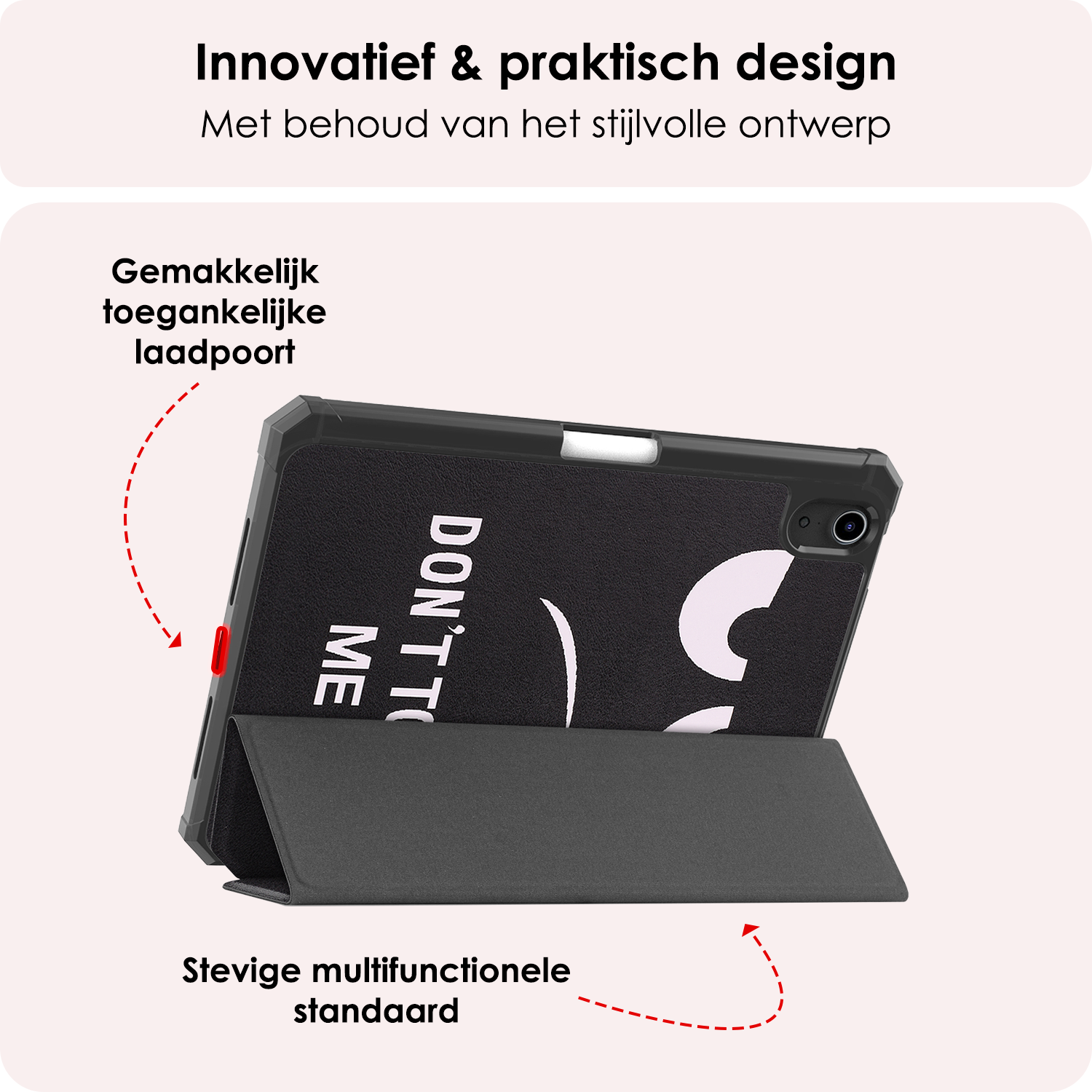 NoXx NoXx iPad Mini 7 Hoesje Met Uitsparing Apple Pencil En Met Screenprotector - Don't touch me