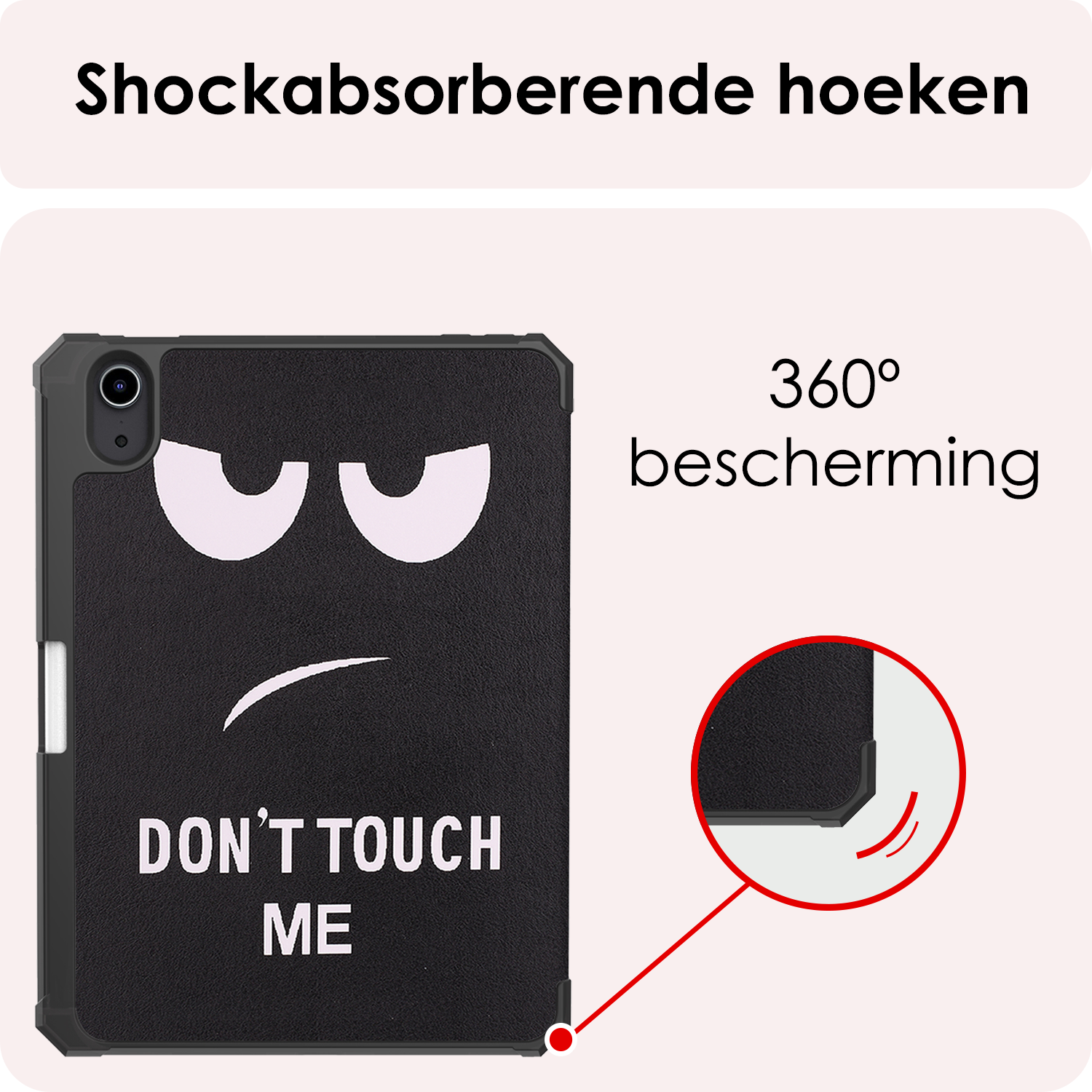 NoXx NoXx iPad Mini 7 Hoesje Met Uitsparing Apple Pencil En Met Screenprotector - Don't touch me