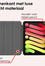 NoXx NoXx iPad Mini 7 Hoesje Met Uitsparing Apple Pencil En Met Screenprotector - Zwart