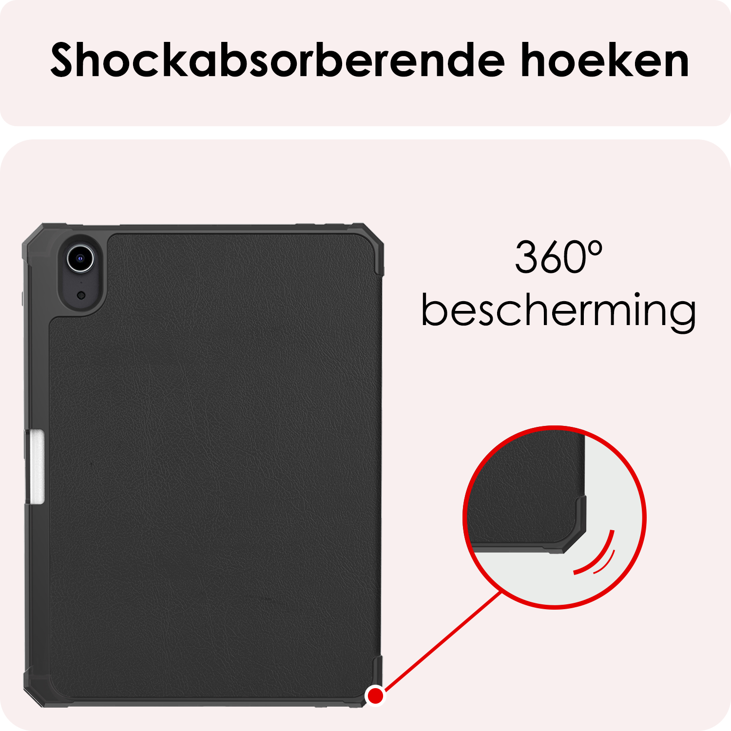 NoXx NoXx iPad Mini 7 Hoesje Met Uitsparing Apple Pencil En Met Screenprotector - Zwart