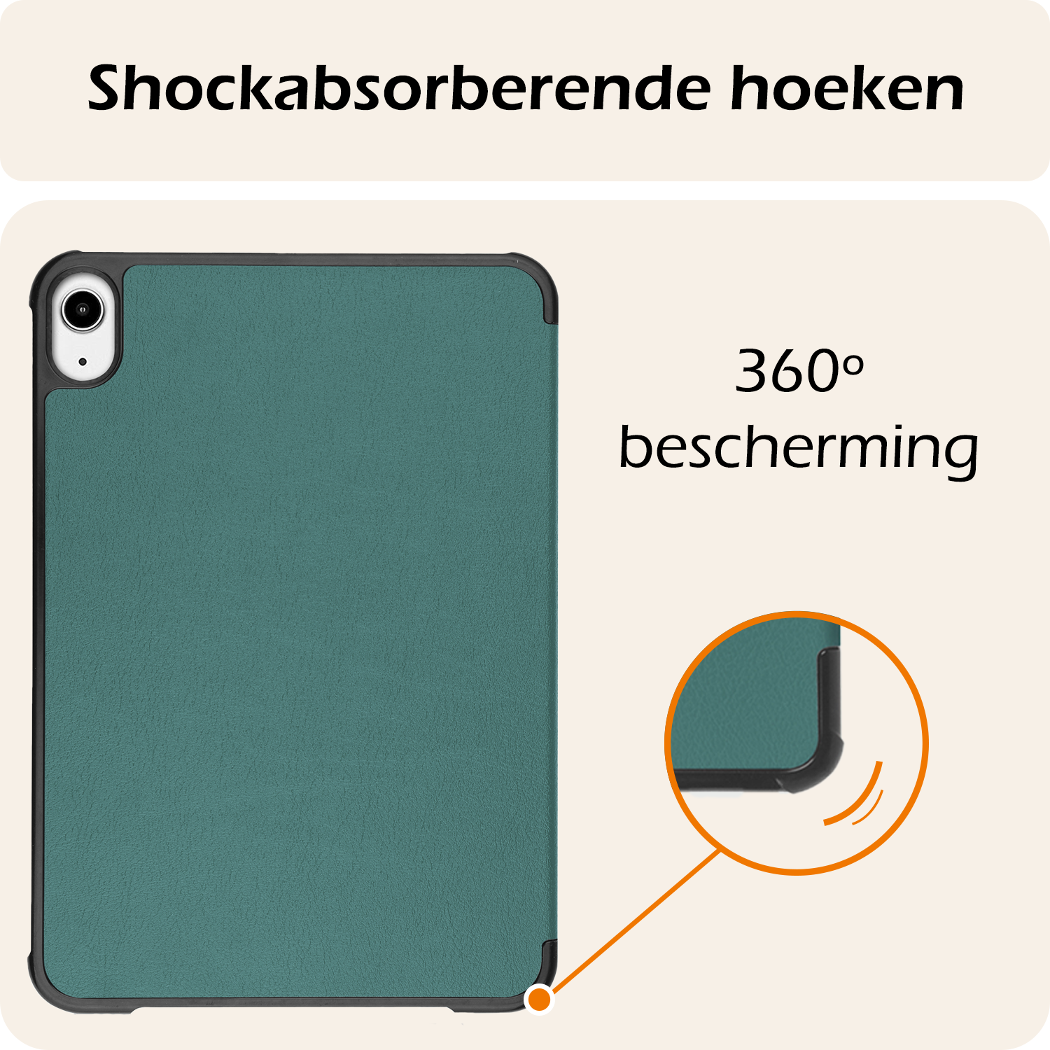 Nomfy Nomfy iPad Mini 7 Hoesje Met Screenprotector - Donkergroen