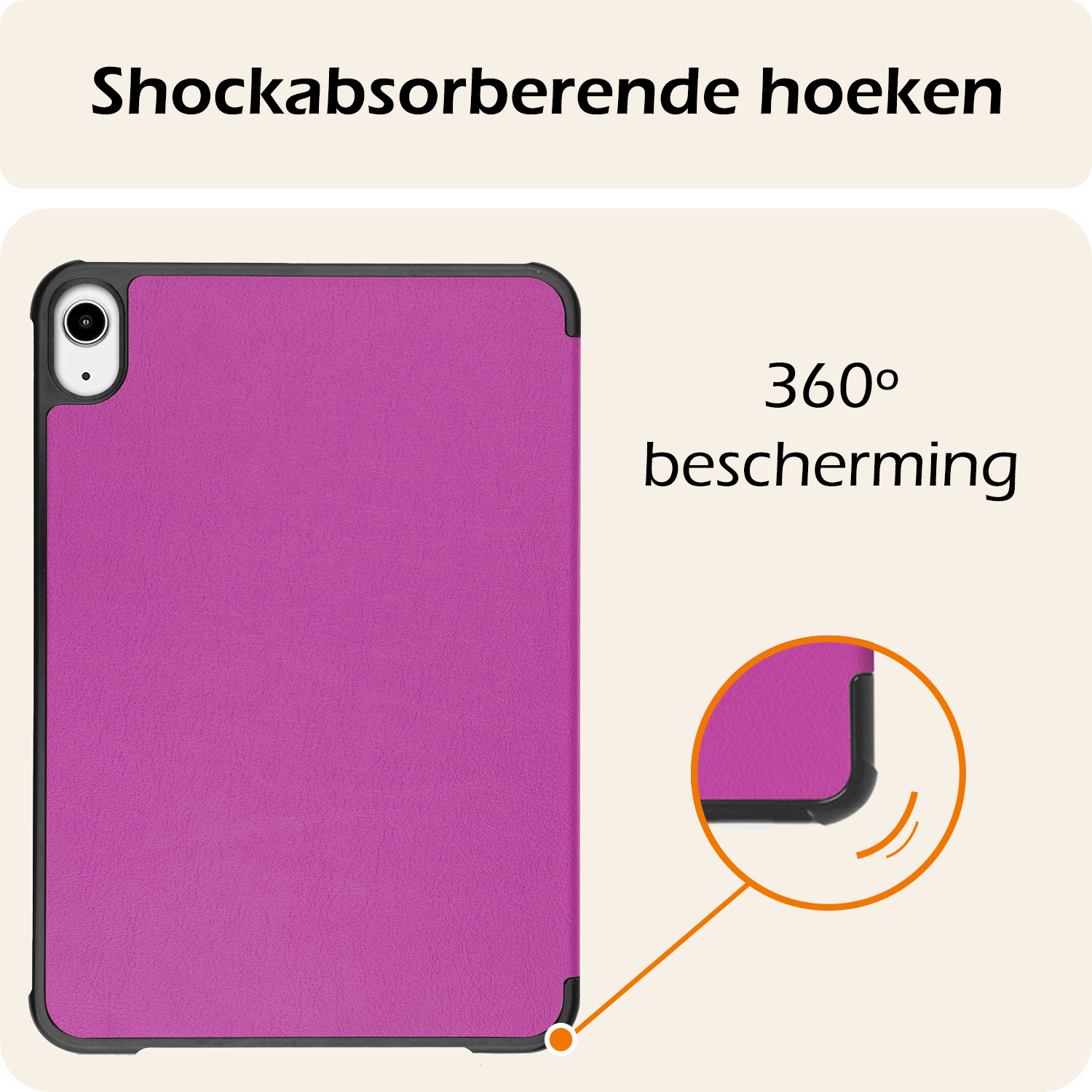 Nomfy Nomfy iPad Mini 7 Hoesje Met Screenprotector - Paars