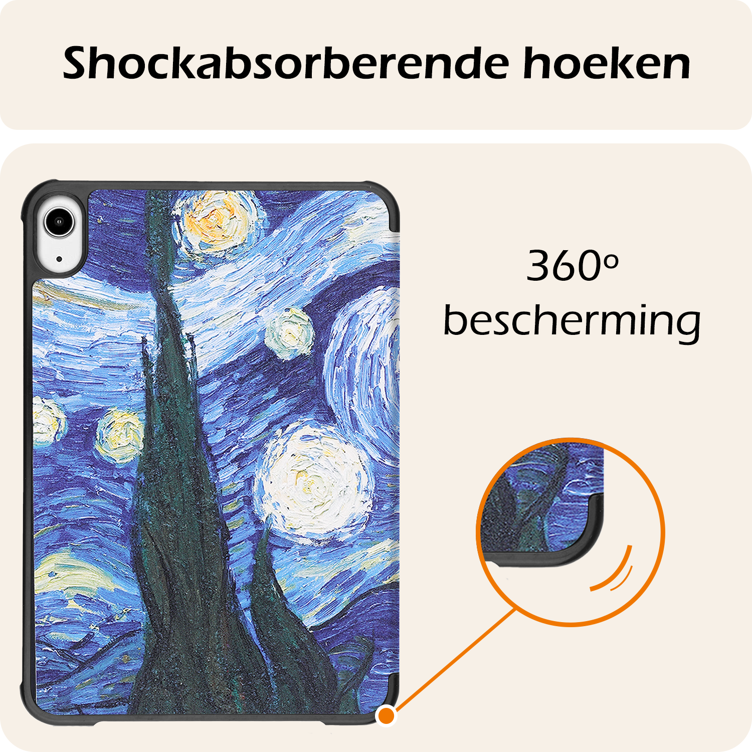 Nomfy Nomfy iPad Mini 7 Hoesje Met Screenprotector - Sterrenhemel