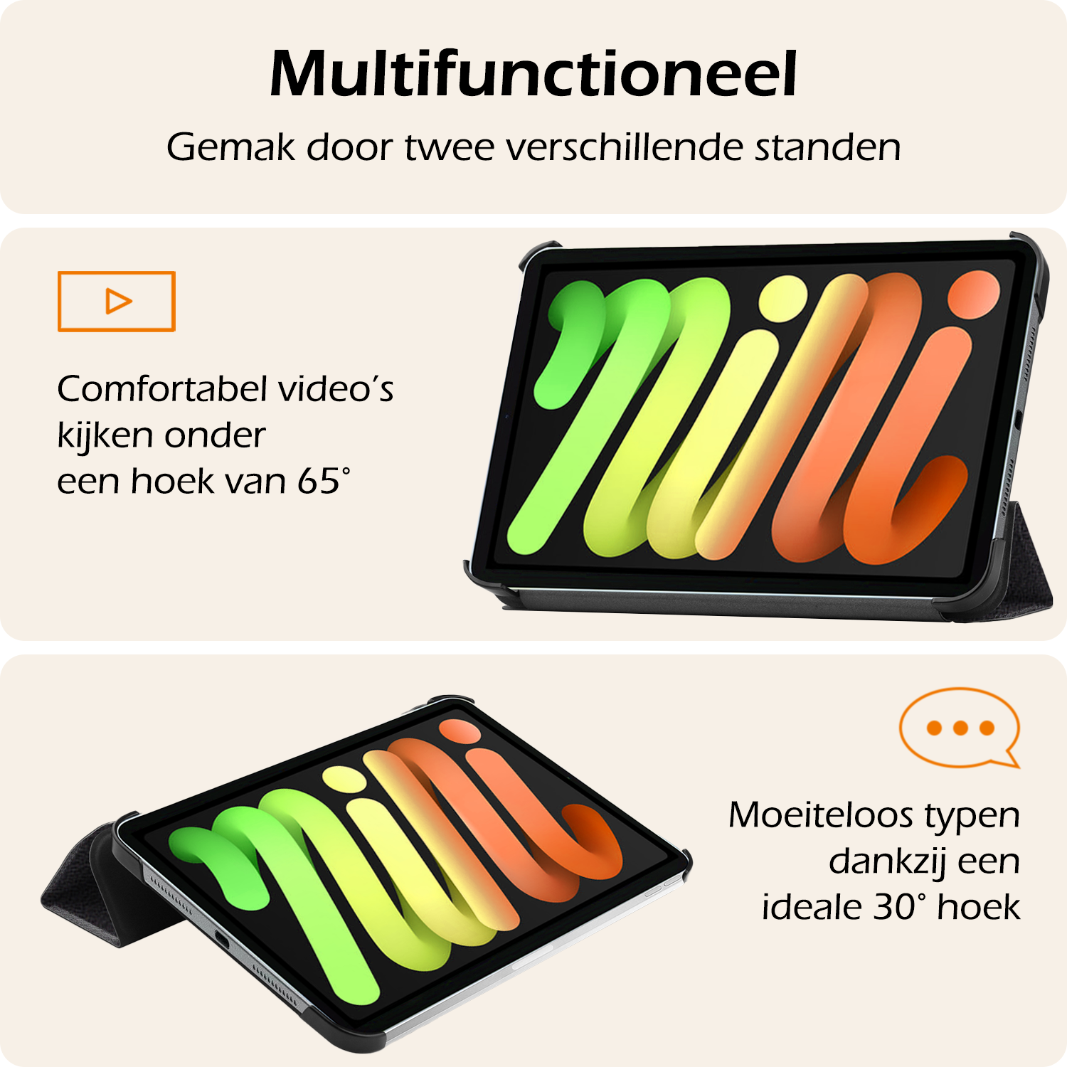 Nomfy Nomfy iPad Mini 7 Hoesje Met Screenprotector - Don't Touch Me