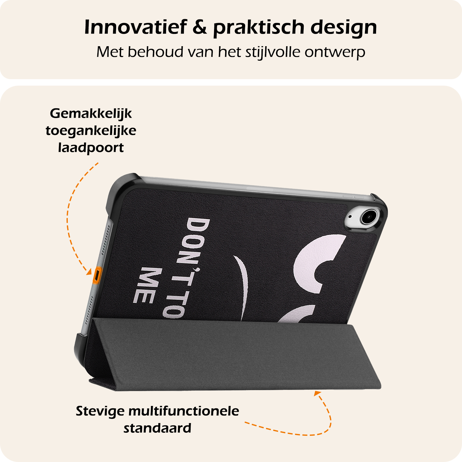 Nomfy Nomfy iPad Mini 7 Hoesje Met Screenprotector - Don't Touch Me