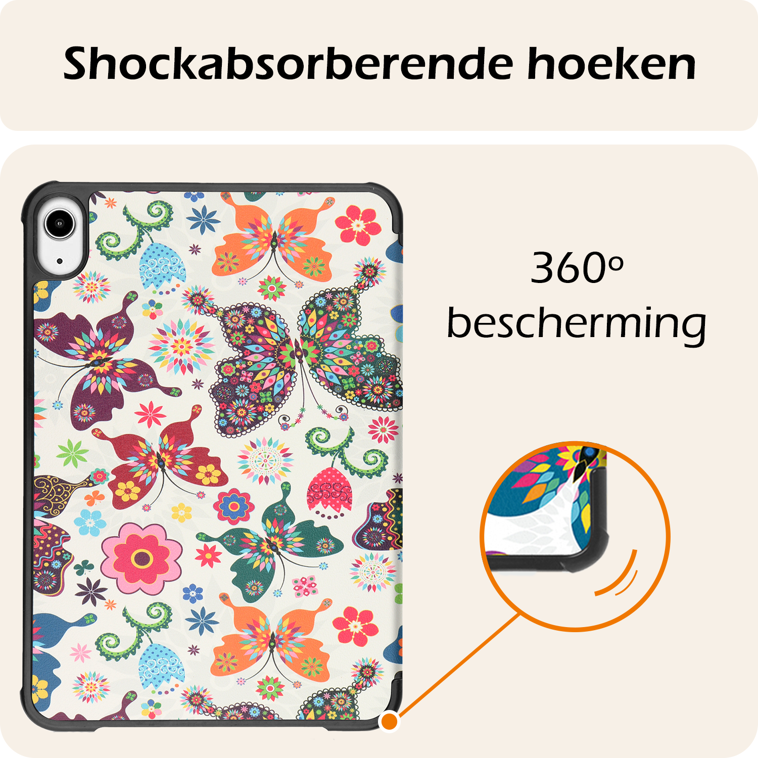 Nomfy Nomfy iPad Mini 7 Hoesje Met Screenprotector - Vlinders