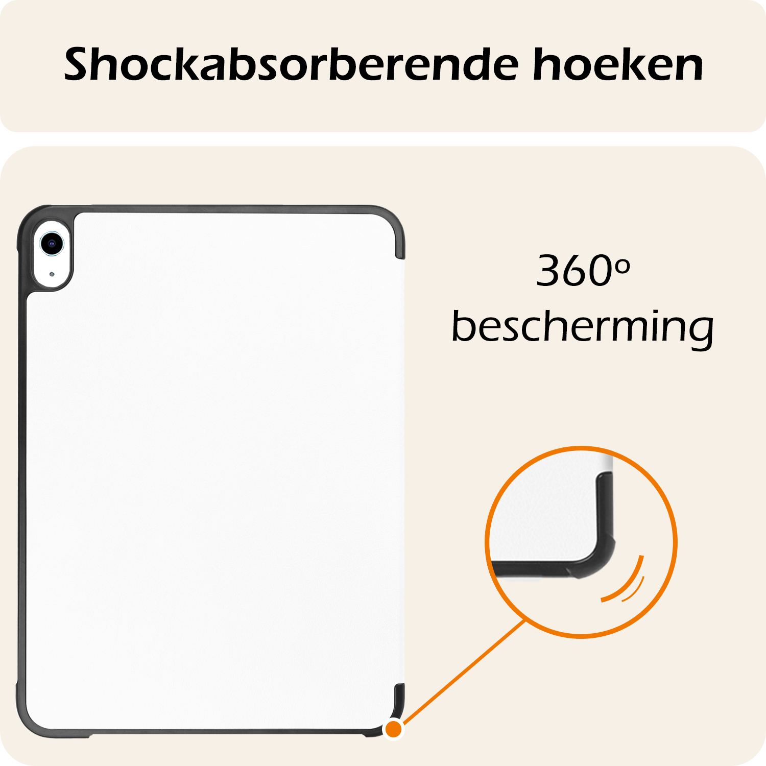 Nomfy Nomfy iPad Mini 7 Hoesje Met Screenprotector - Wit