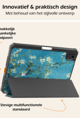 Nomfy Nomfy iPad Mini 7 Hoesje Met Uitsparing Apple Pencil En Met Screenprotector - Witte Bloesem