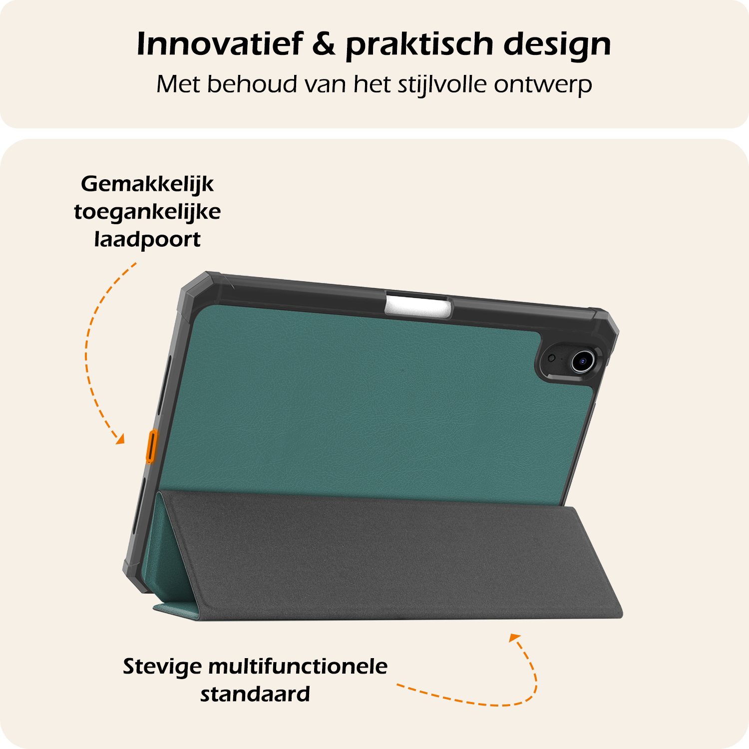 Nomfy Nomfy iPad Mini 7 Hoesje Met Uitsparing Apple Pencil En Met Screenprotector - Donkergroen