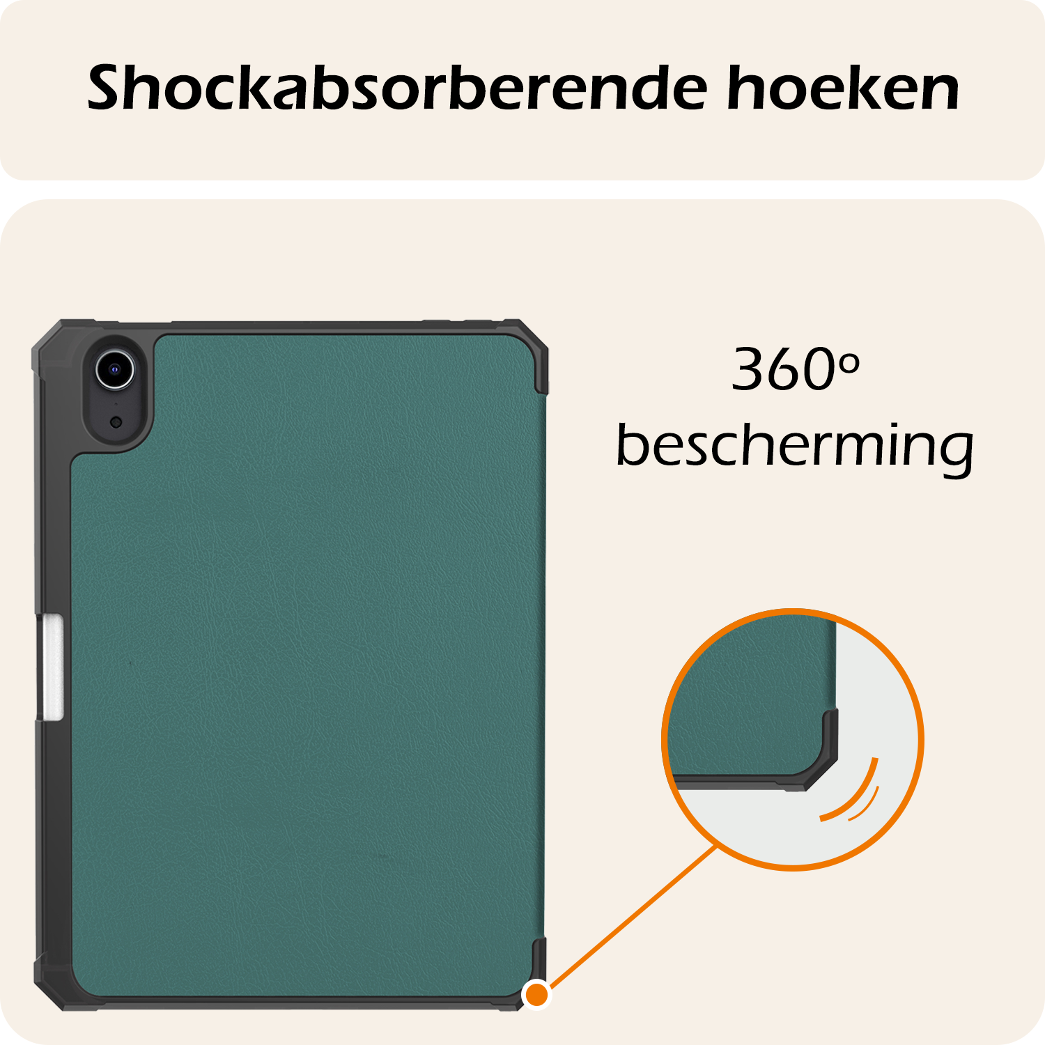 Nomfy Nomfy iPad Mini 7 Hoesje Met Uitsparing Apple Pencil En Met Screenprotector - Donkergroen