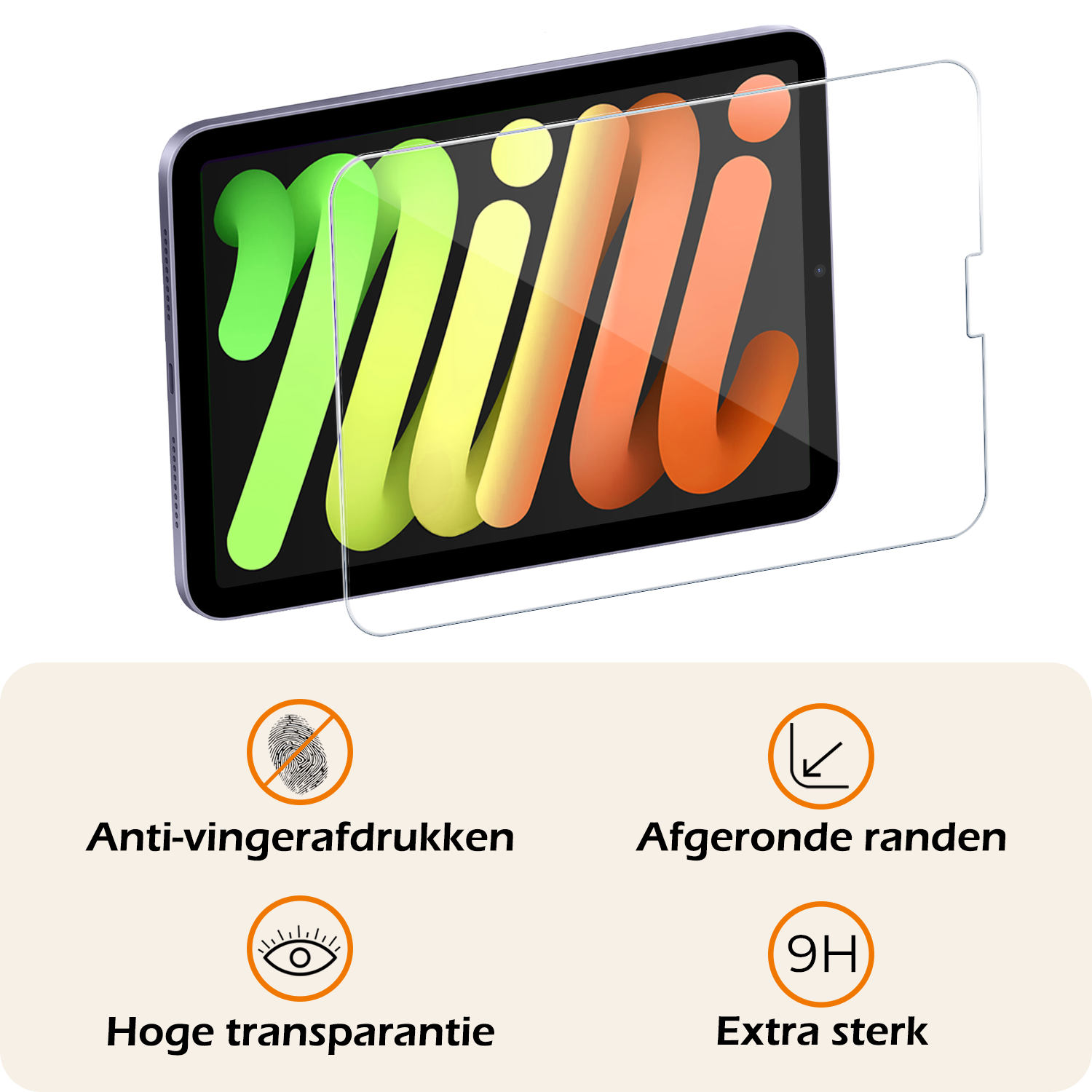 Nomfy Nomfy iPad Mini 7 Hoesje Met Uitsparing Apple Pencil En Met Screenprotector - Donkerrood