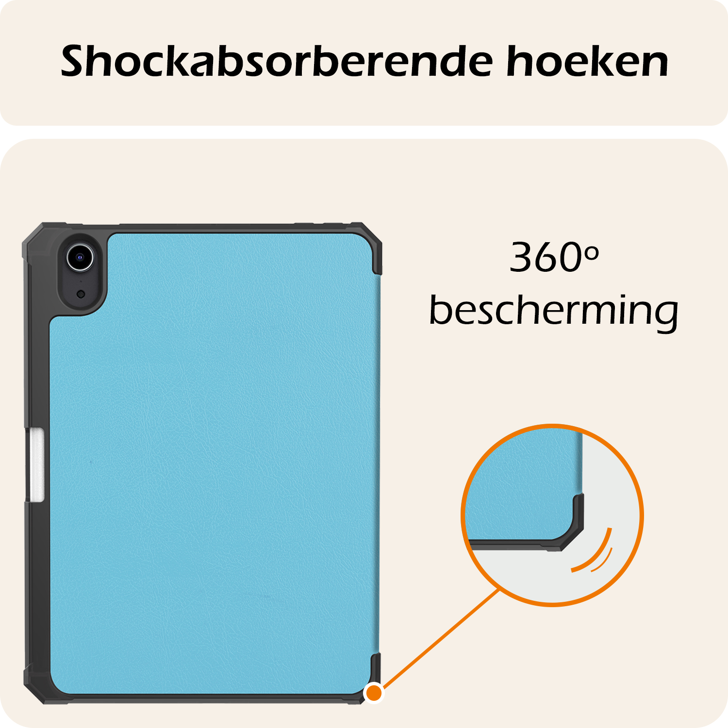 Nomfy Nomfy iPad Mini 7 Hoesje Met Uitsparing Apple Pencil En Met Screenprotector - Lichtblauw